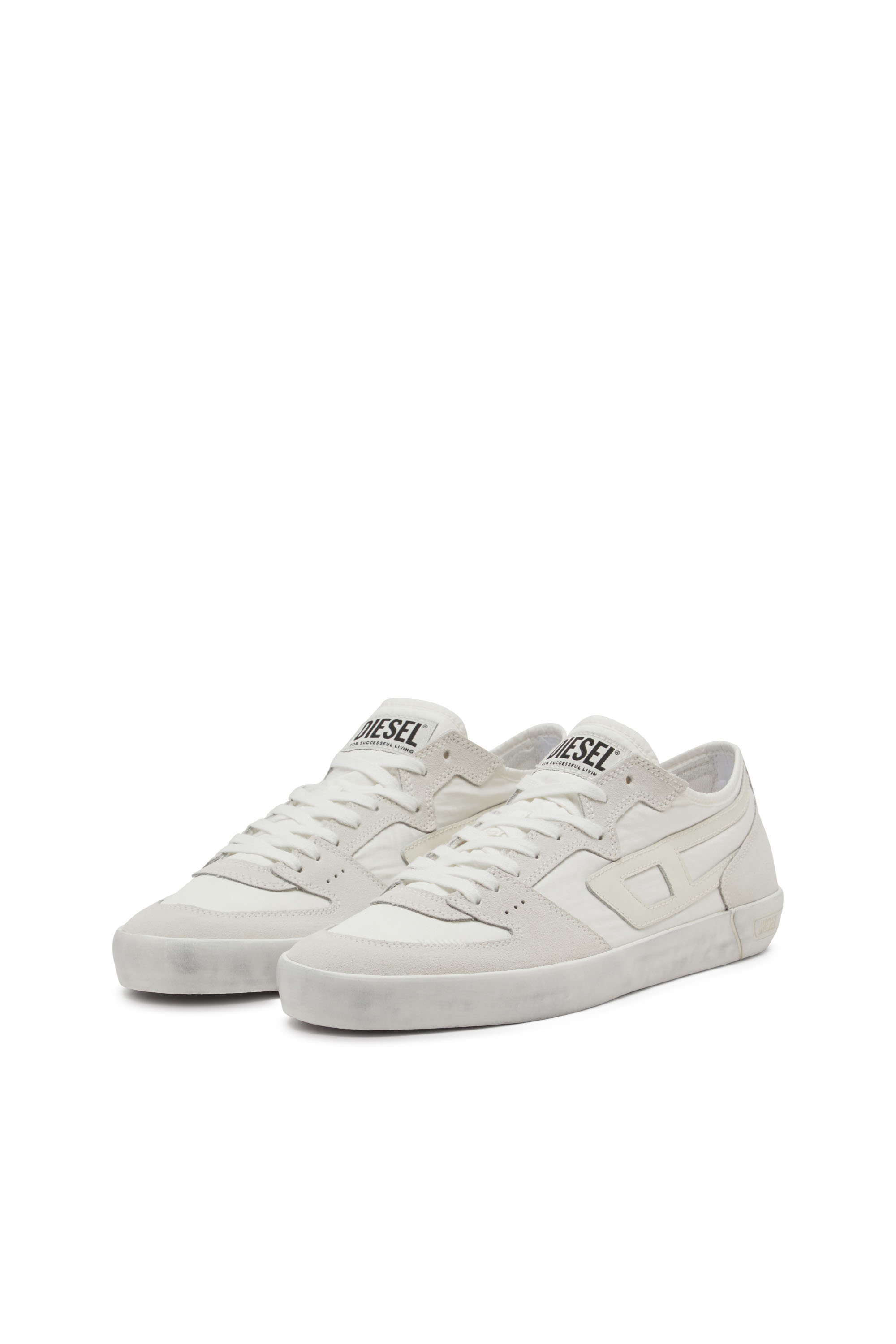 Diesel - S-LEROJI D-1 LOW, Man's Sneakers in padded ripstop and suede in White - 8