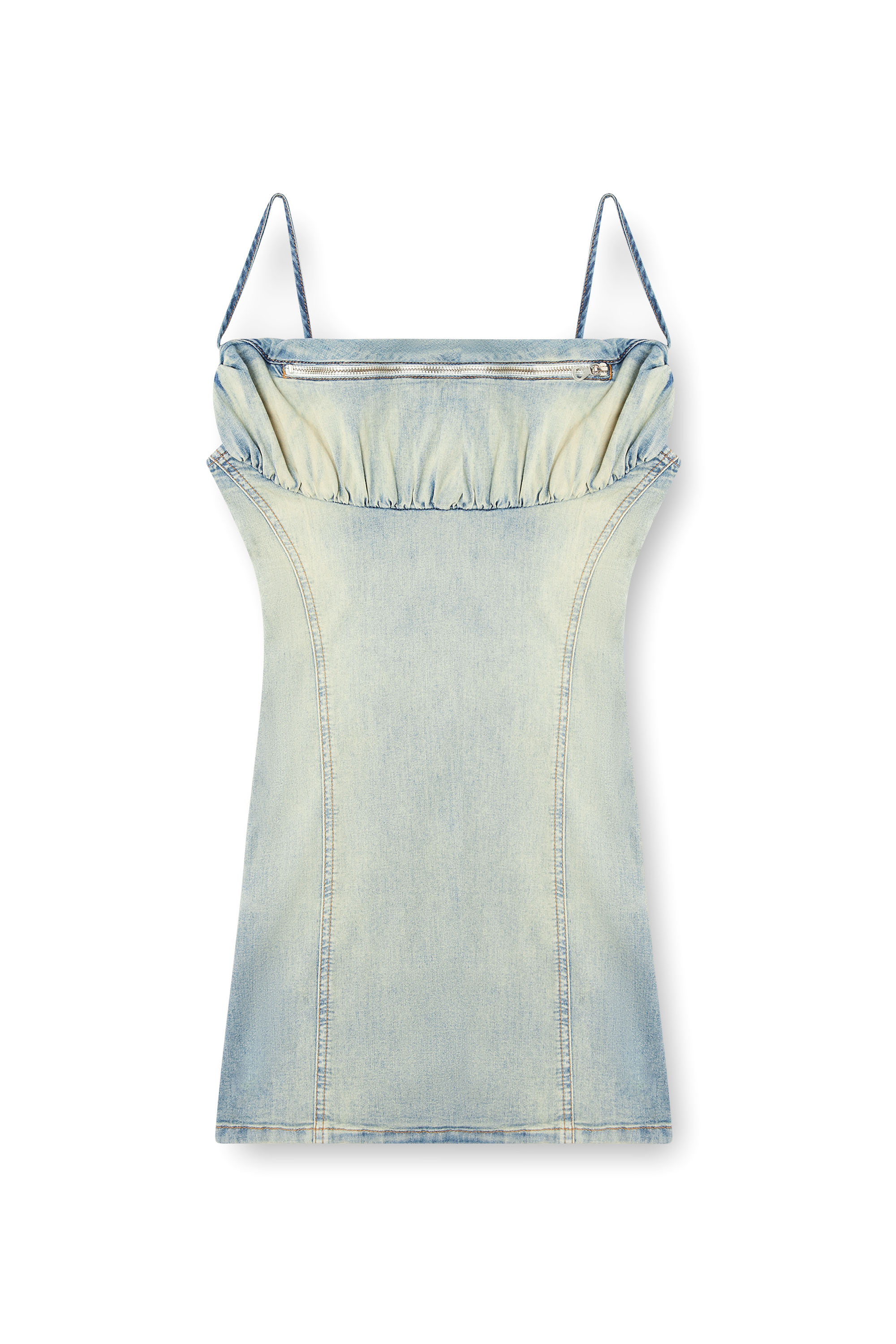 Diesel - DE-ELLIT-S, Woman's Denim dress with belt bag detailing in Light Blue - 2