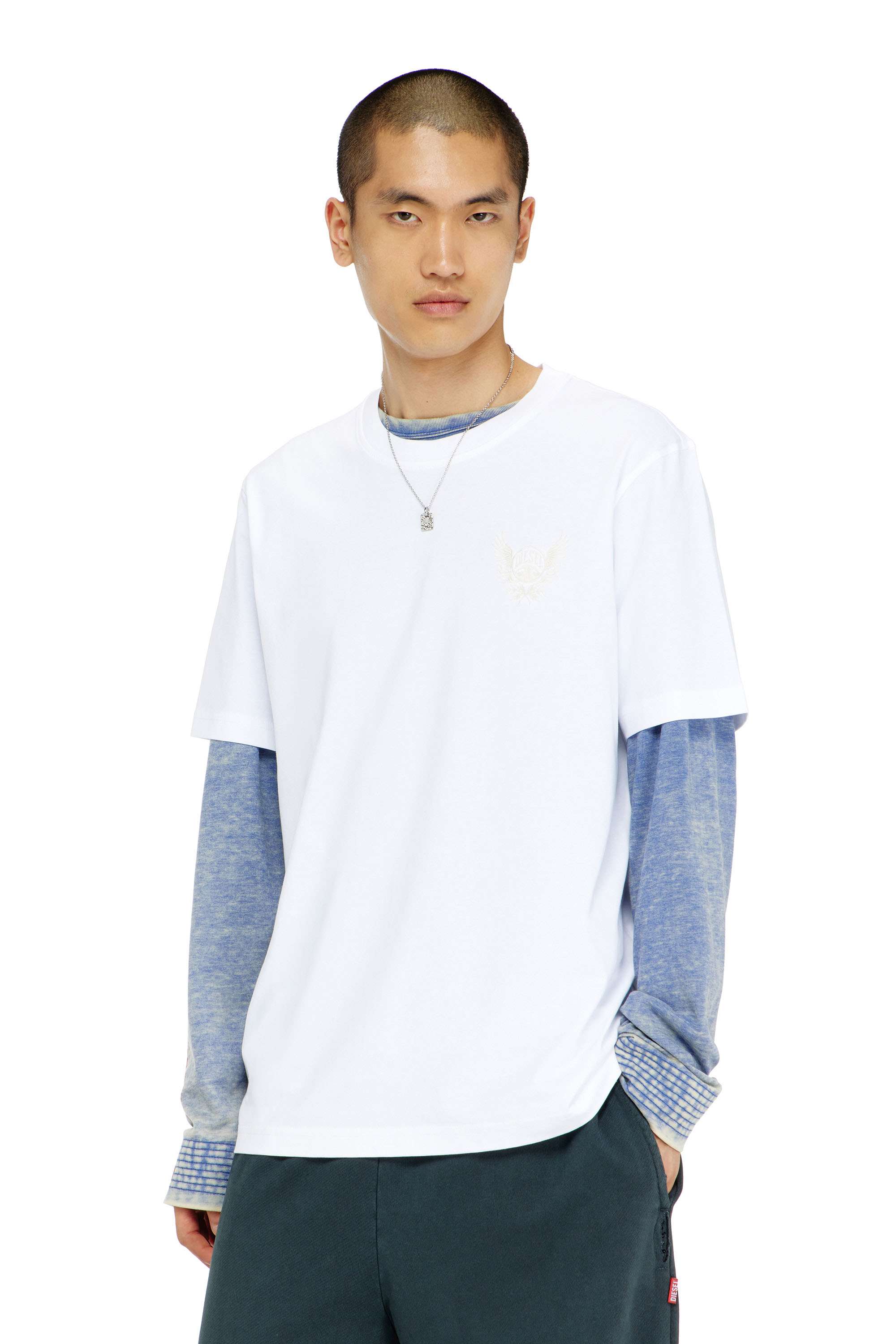 Diesel - T-ADJUST-AA8, Man's Cotton T-shirt with chest logo motif in White - 3