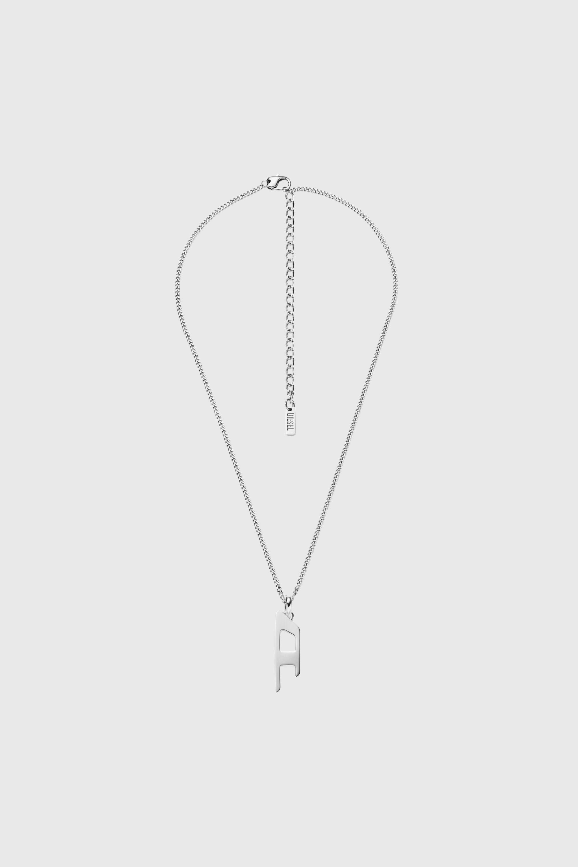 Stainless steel d logo pendant necklace