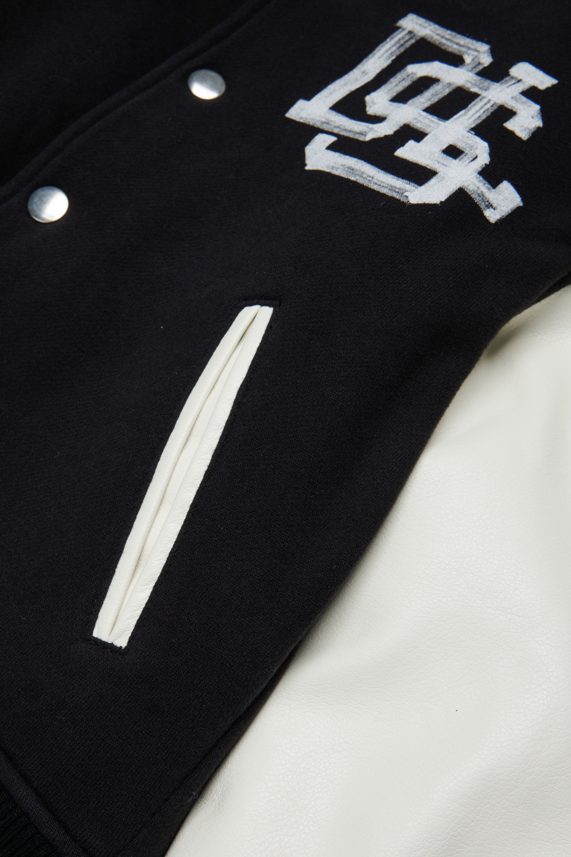 Diesel - JBAND, Man's Colour-block varsity jacket in Black - 4