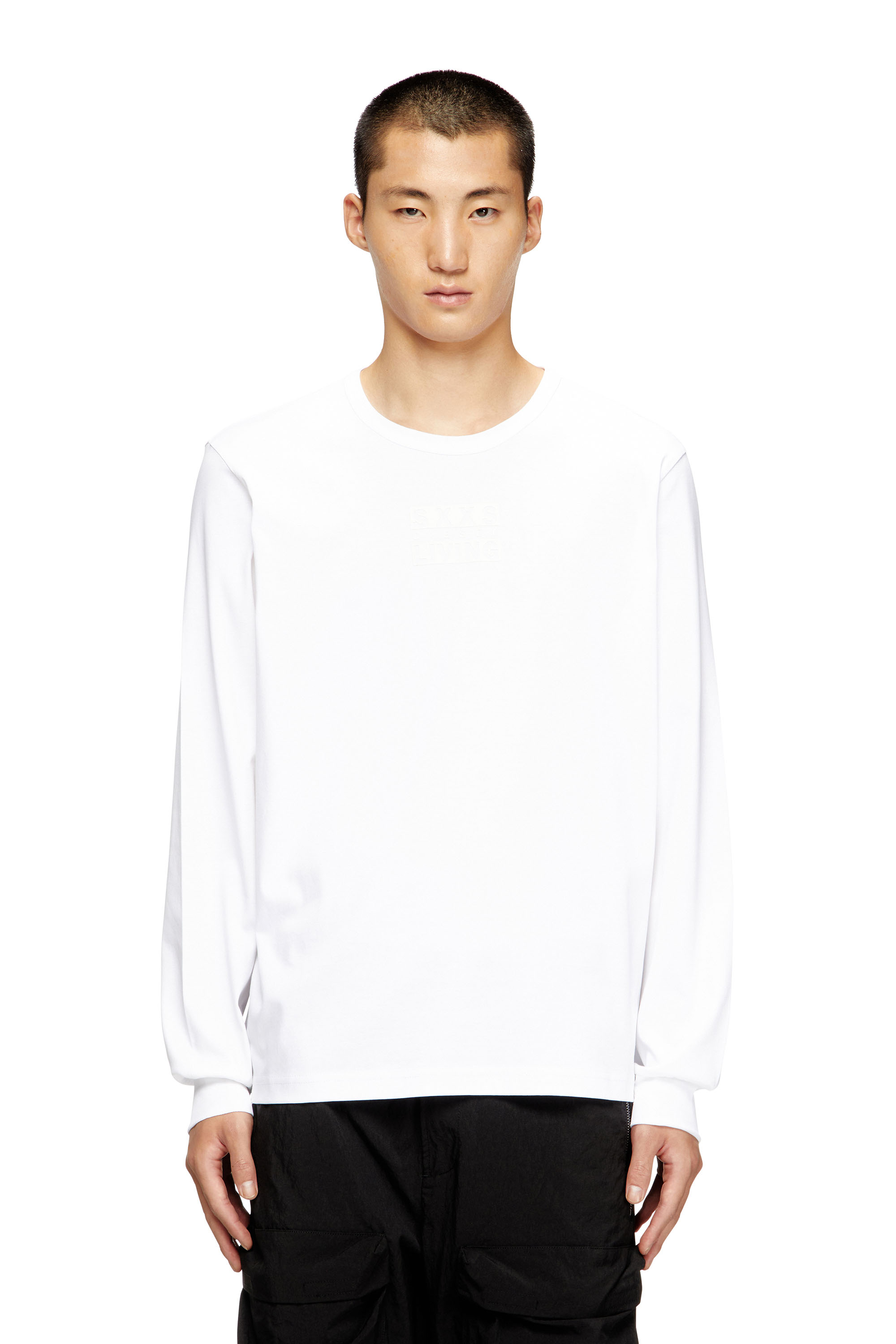 Diesel - T-MADJUST-LS-T1, Man's Long-sleeve cotton t-shirt in White - 1