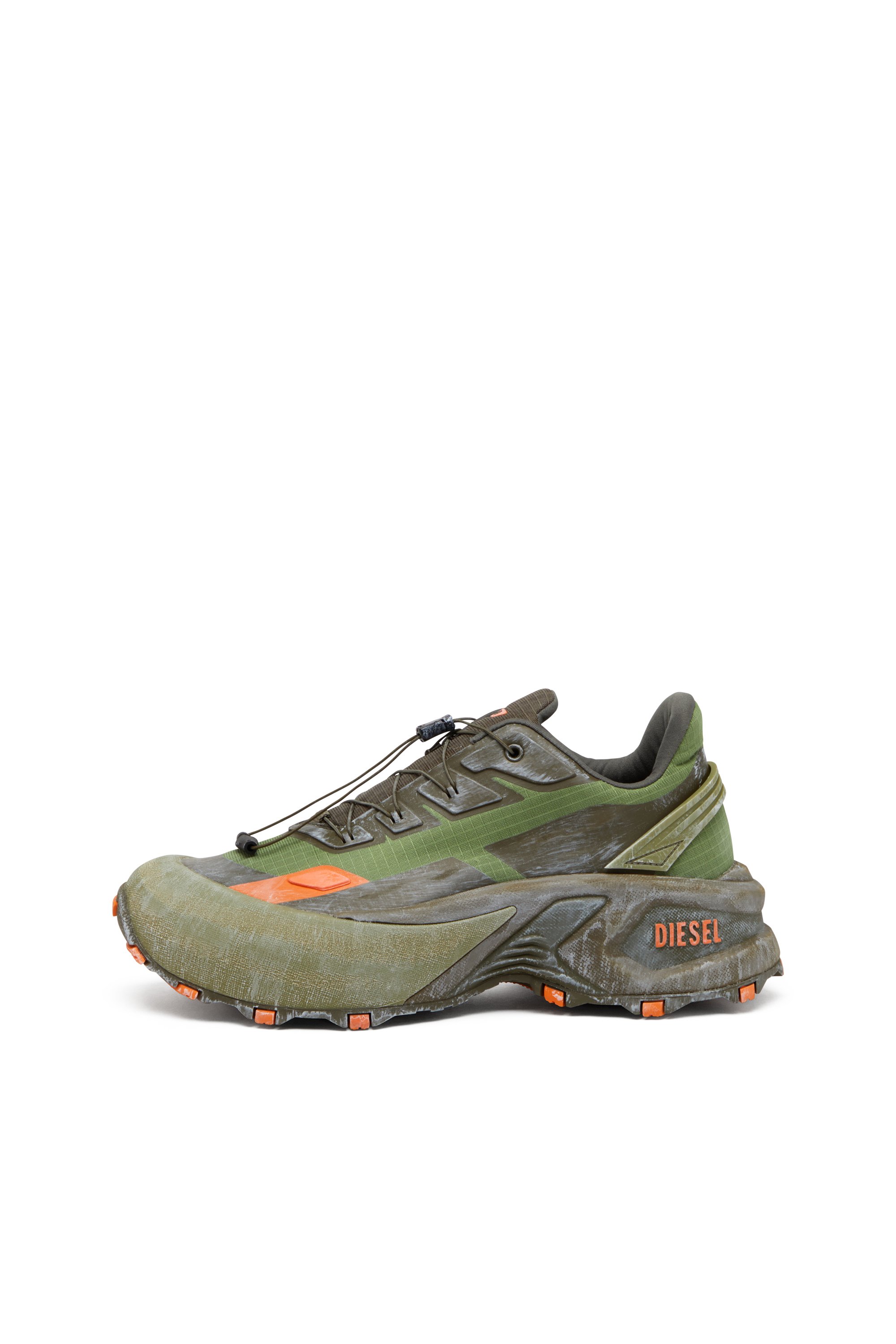 Diesel - D-CAGE RUNNER, Man's Cage sneaker in Green/Orange - 7