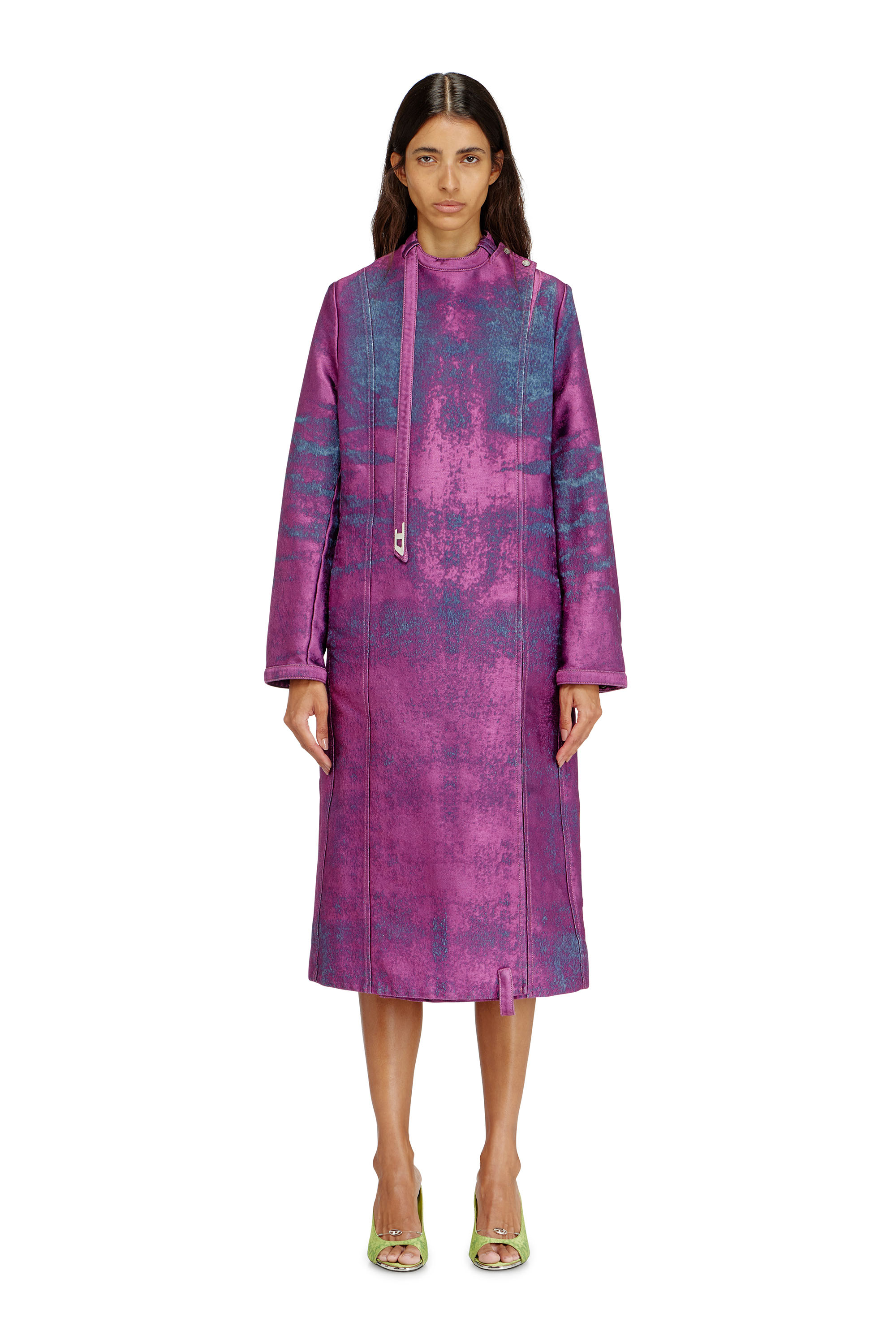 Diesel - DE-DELGAR-FSI, Woman's Coat in coloured satin denim in Violet - 2