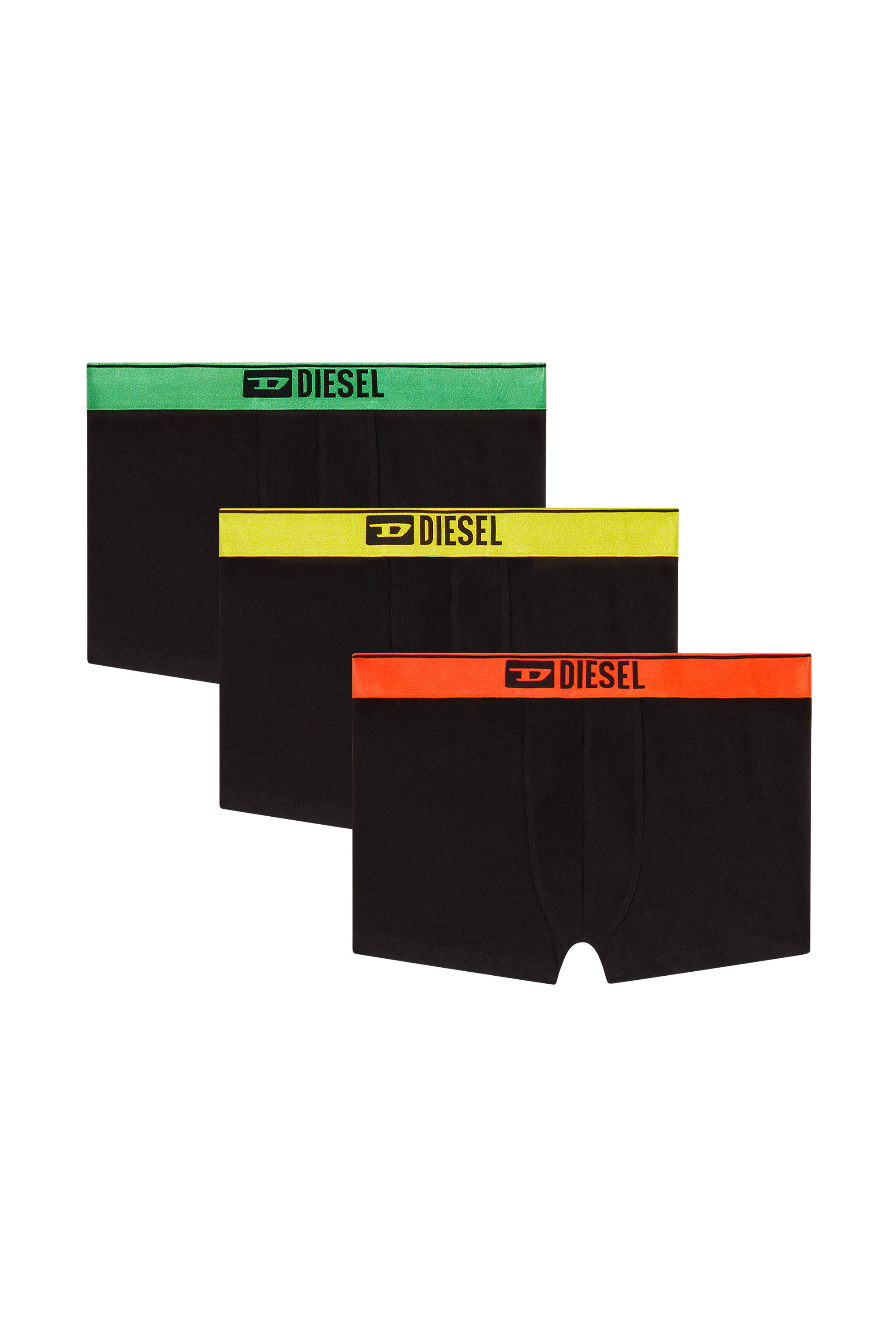Diesel - DAMIEN-GFT-3PACK, Man's Three-pack boxer briefs with metallic waistband in Black - 1