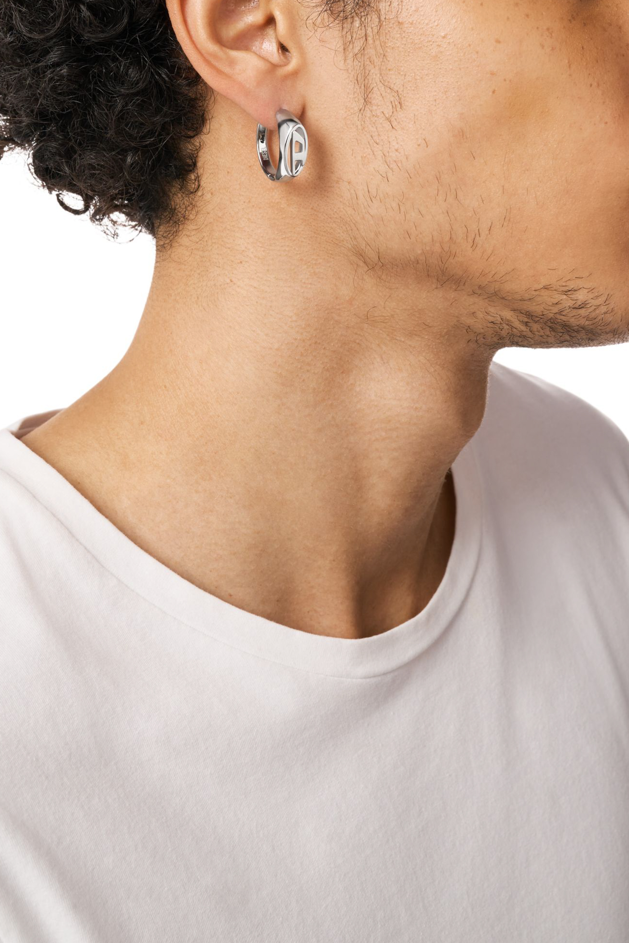 Diesel - DX1642040 JEWELLERY, Unisex's Stainless steel hoop earring in Silver - 4