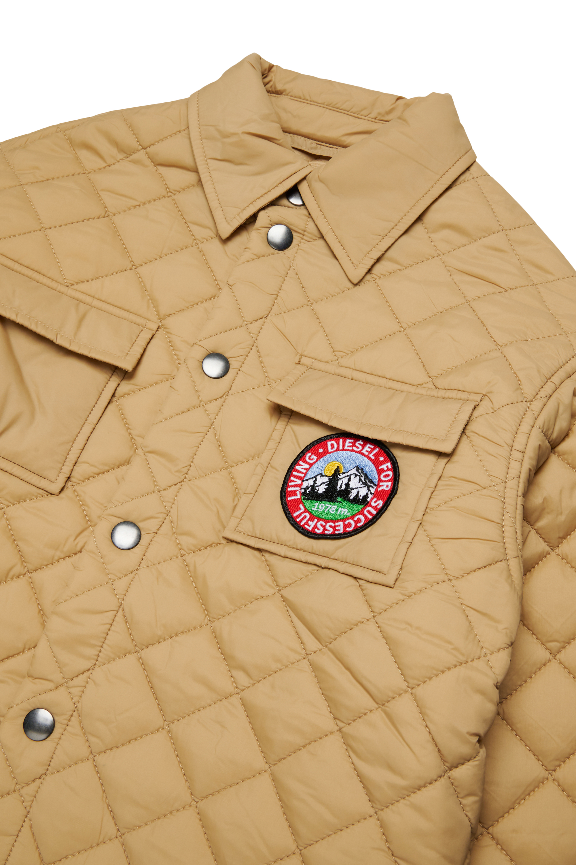 Diesel - JMONTY, Unisex's Shirt jacket in quilted nylon in Brown - 3