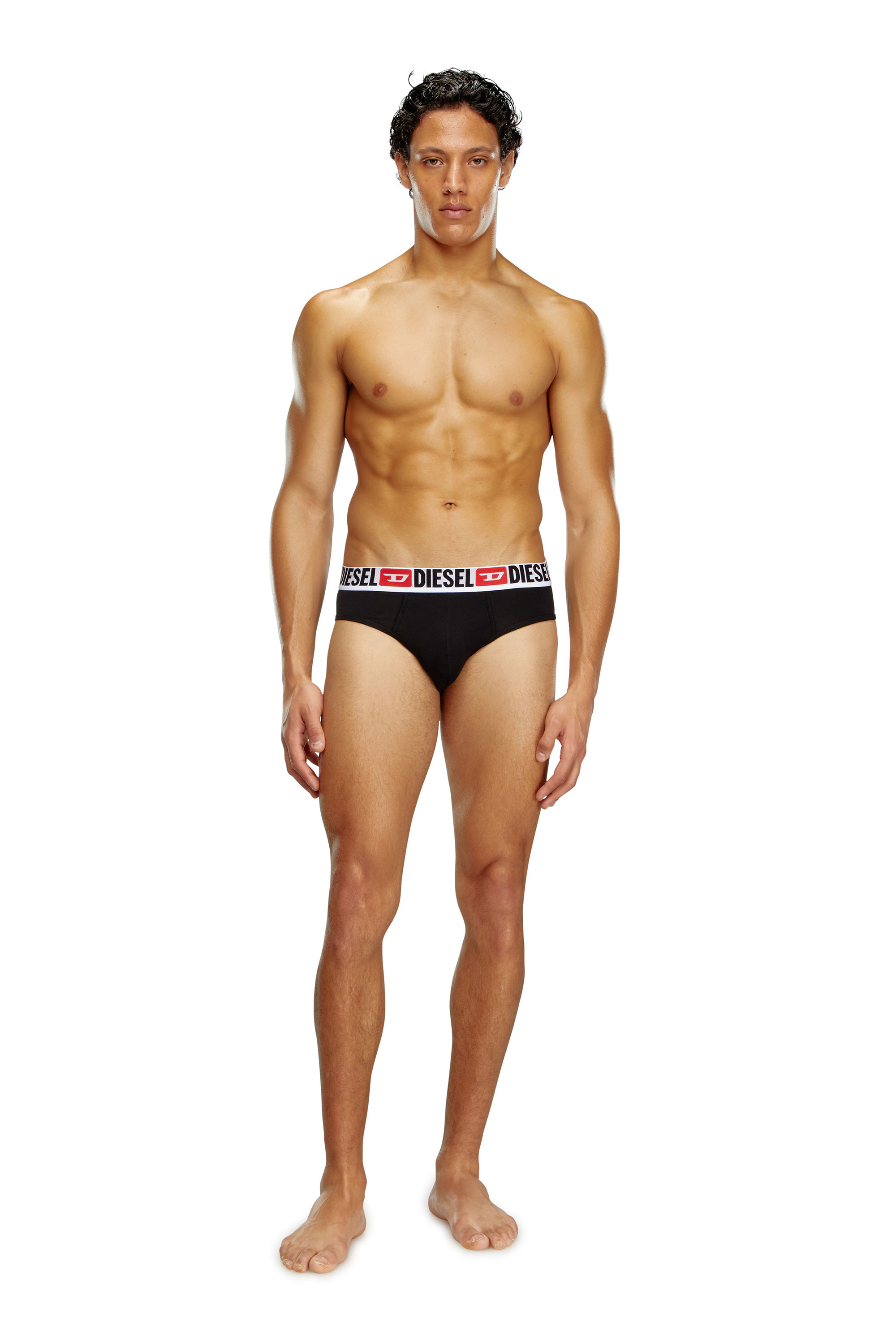 Diesel - UMBR-ANDRETHREEPACK, Man's Three-pack of solid-colour briefs in Black/White - 1