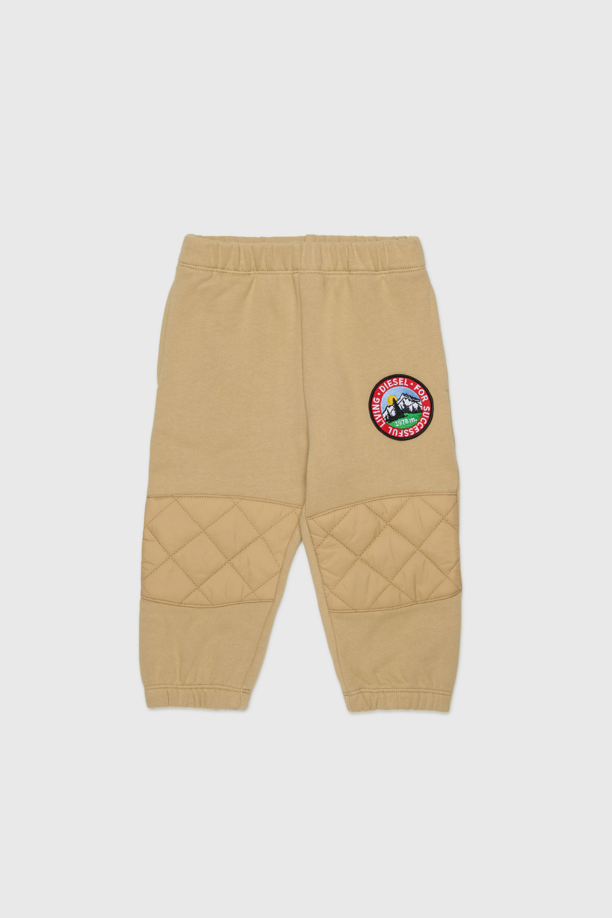 Sweatpants with quilted knee panels