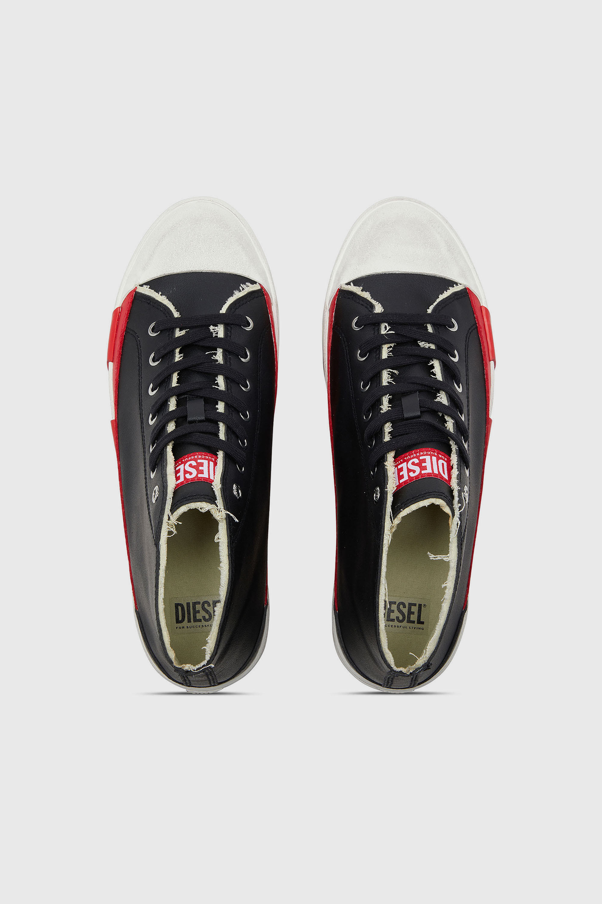 Diesel - S-D-VERSE MID II, Man's S-D-Verse Vulcanized shoes with D logo in Black/Red - 4