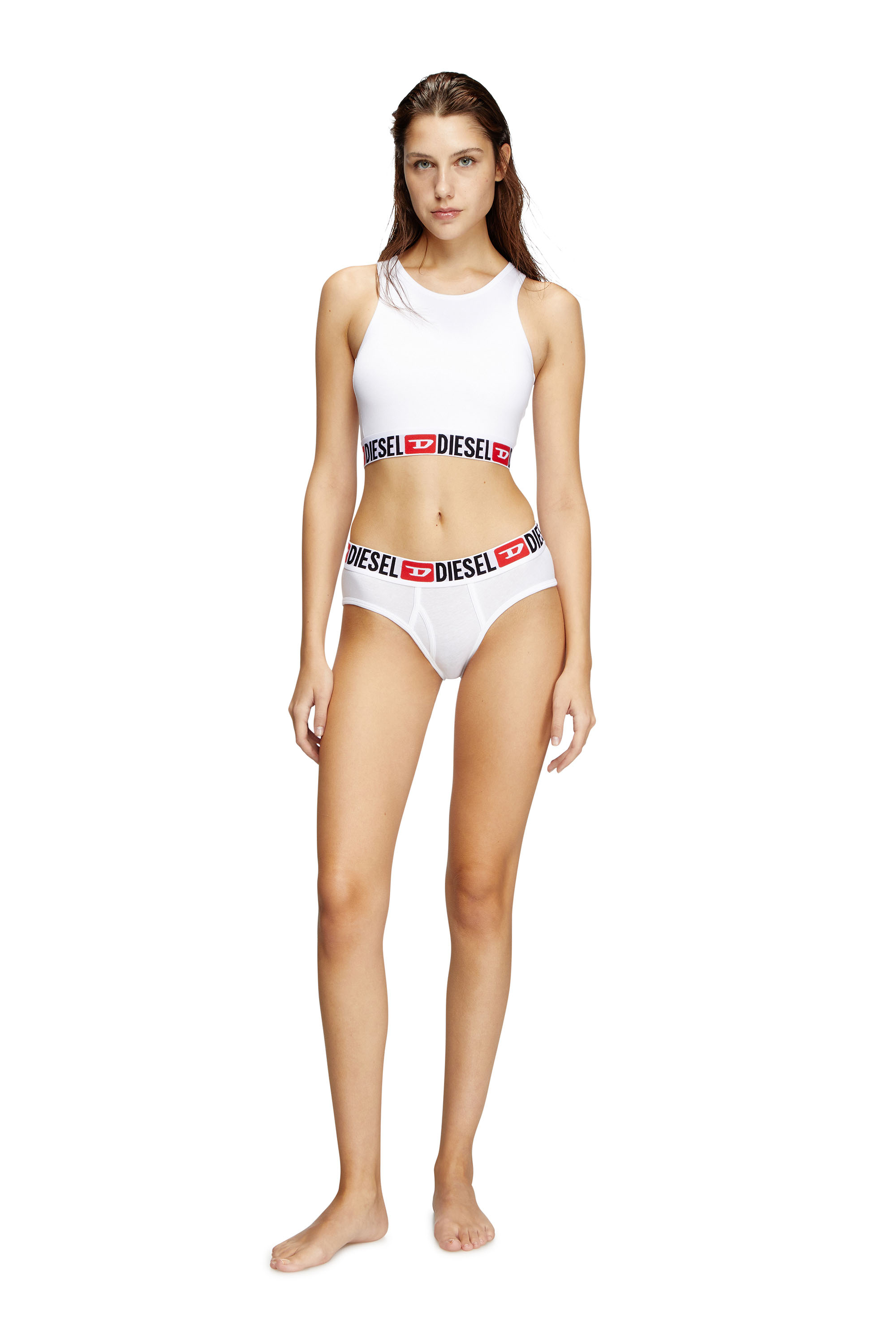 Diesel - SANDRA-D-CORE, Woman's Sports bra with logo underband in White - 2
