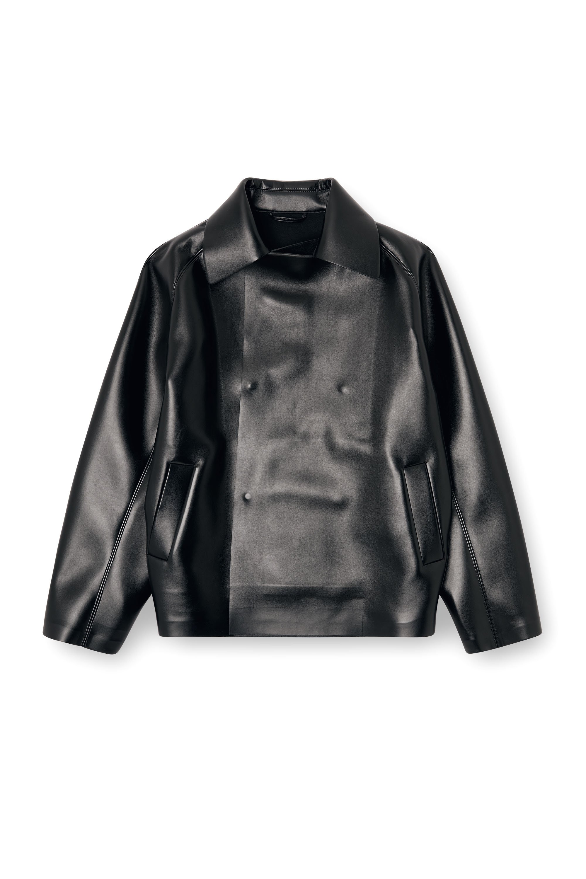 Diesel - J-MARKUS, Unisex's Oversized neoprene-bonded tailored jacket in Black - 4