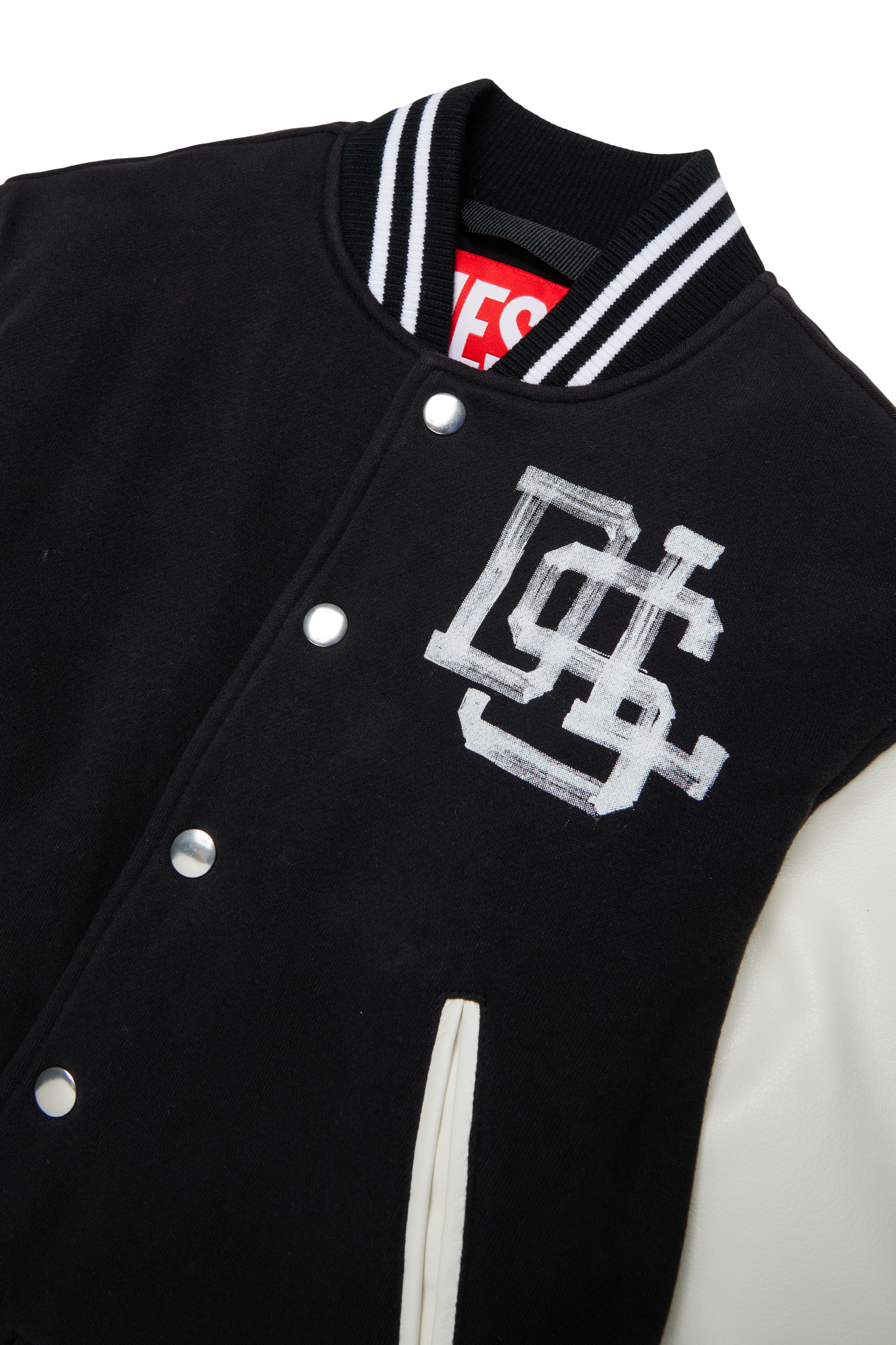 Diesel - JBAND, Man's Colour-block varsity jacket in Black - 3