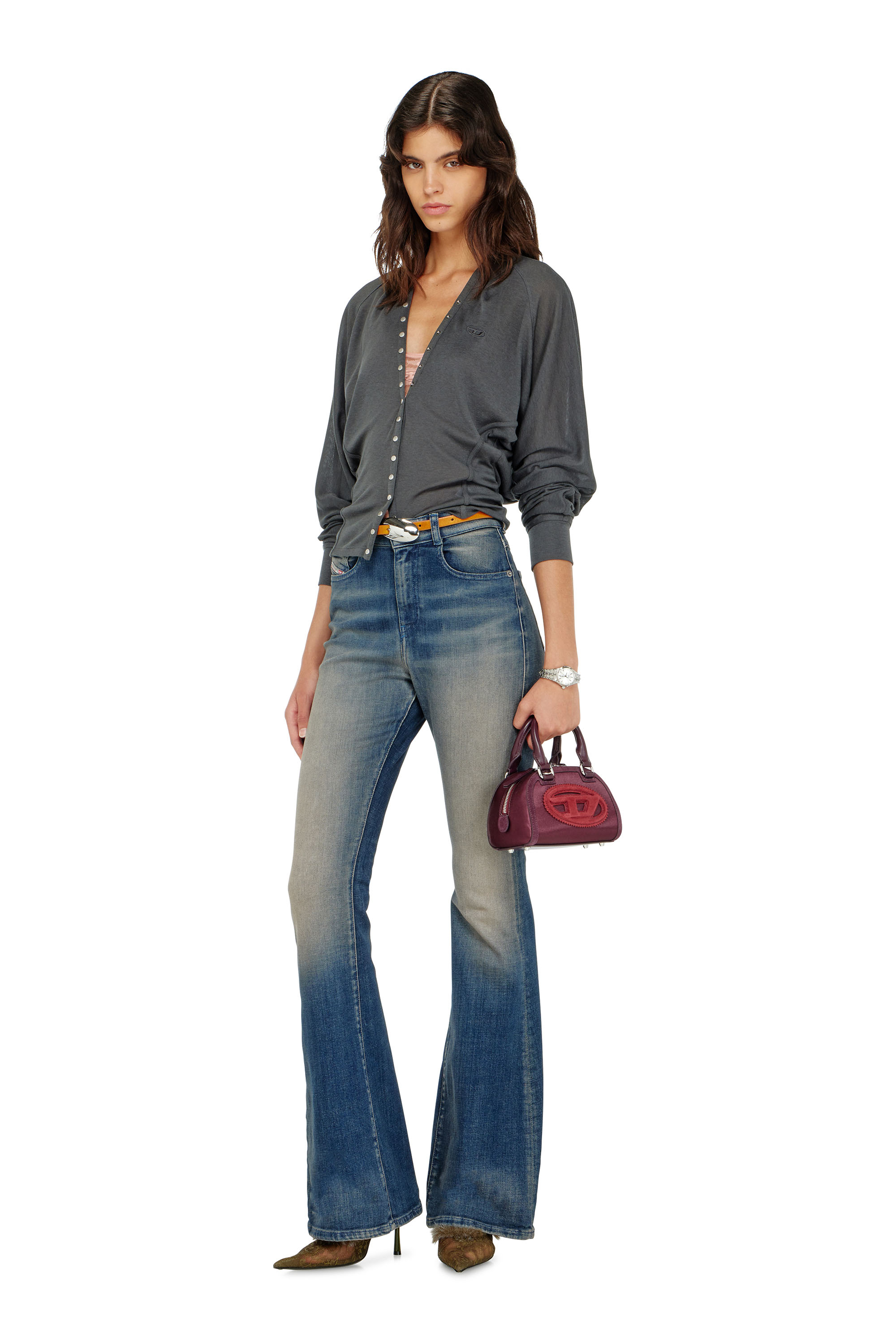 Diesel - T-ISERINA, Woman's Tencel-blend cardigan top with batwing sleeves in null - 2