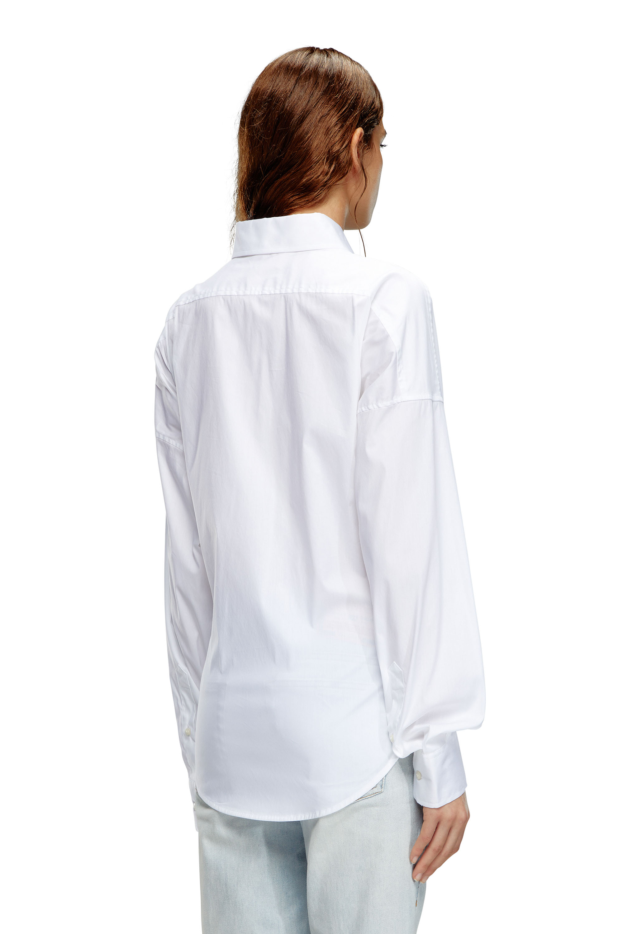 Diesel - C-SIZ-N1, Woman Wrap shirt with embossed logo in White - Image 4