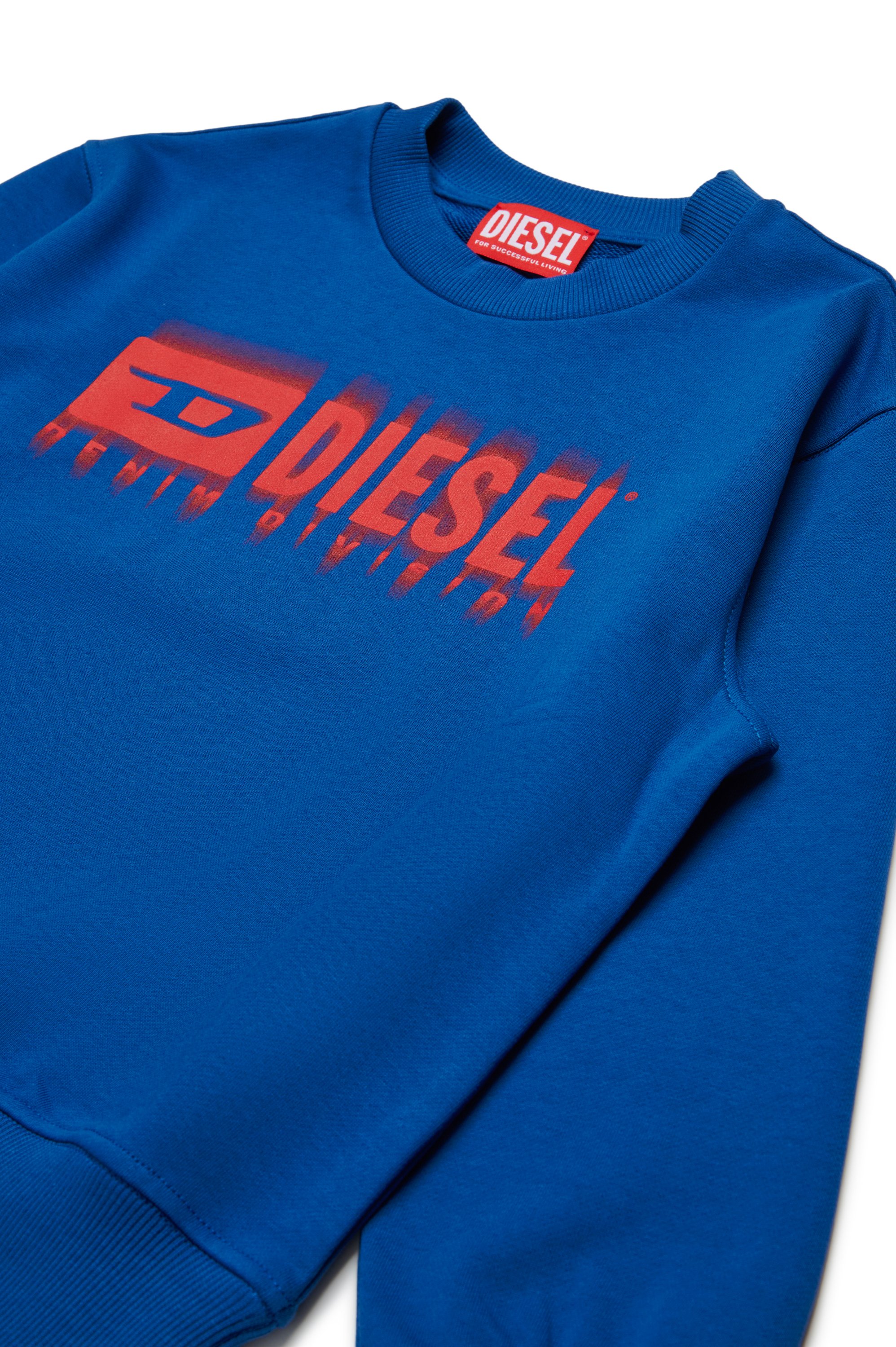 Diesel - SGINNL8 OVER, Man Sweatshirt with smudged logo in Blue - Image 3