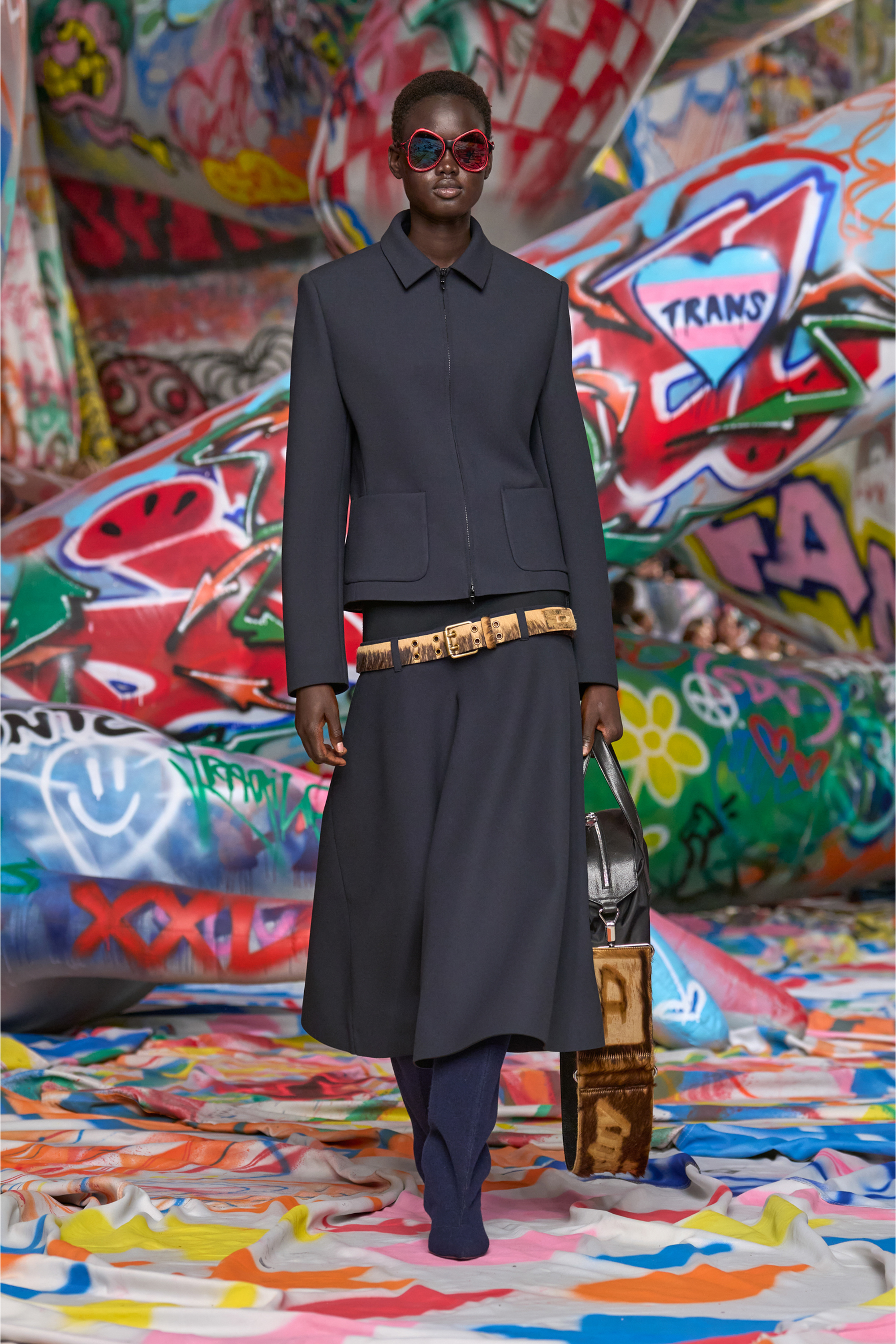 Diesel - G-CESARA-BOND, Woman's Collared jacket in neoprene-bonded fabric in Dark Blue - 3