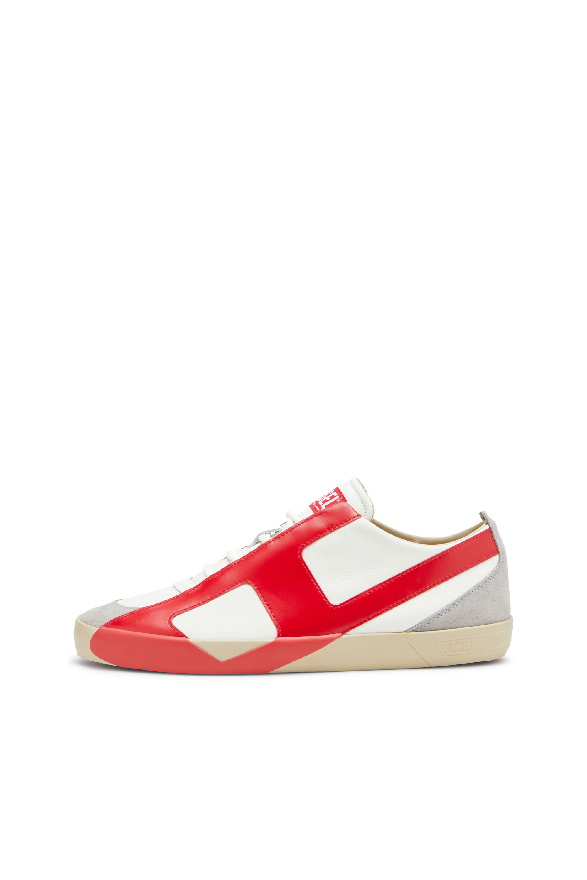 Diesel - S-SLANTE-D LOW, Man's S-Slante-D-Sneakers in suede and leather with D logo in White/Red - 7
