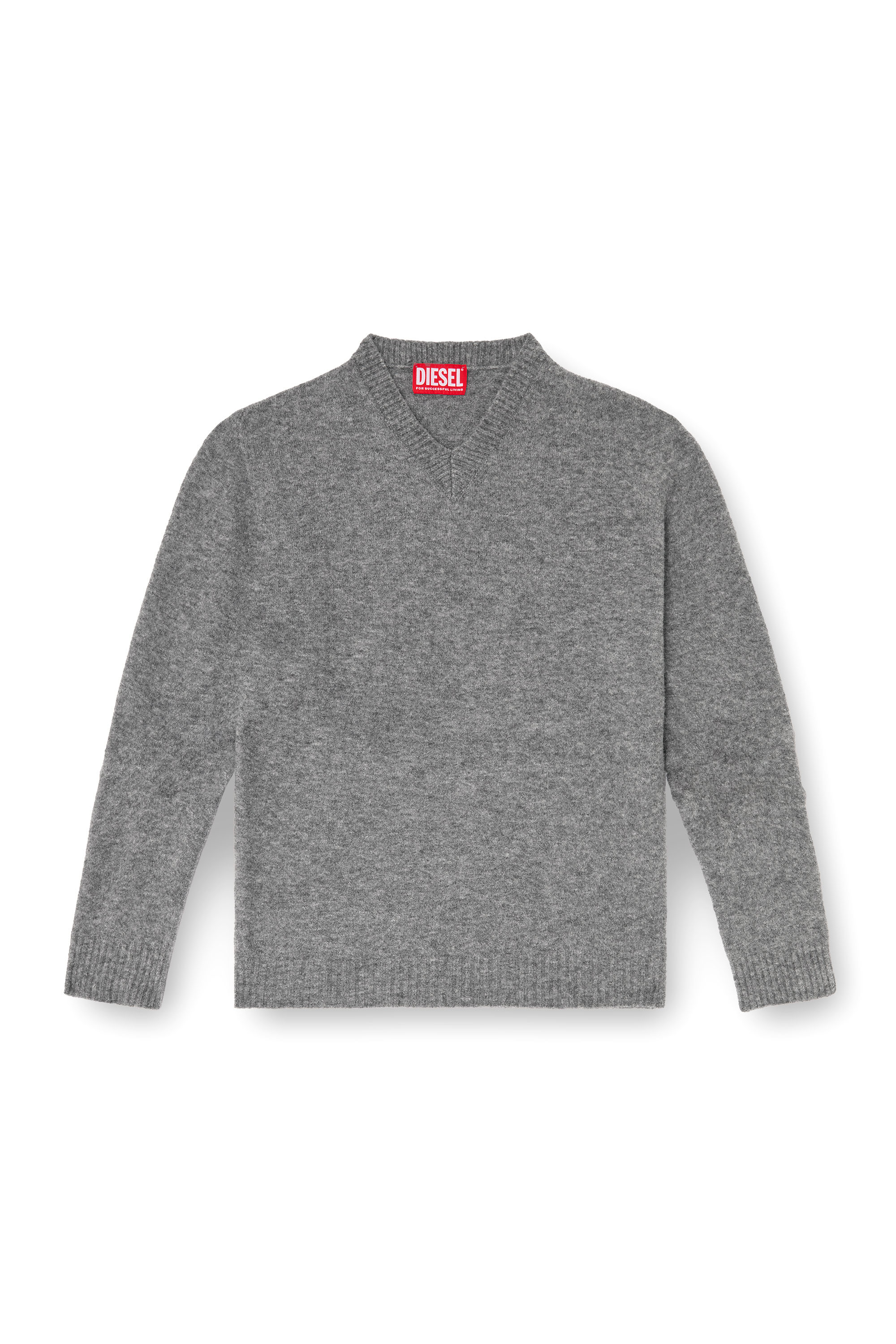 Diesel - K-ANDIE, Man's V-neck jumper in wrinkled boiled knit in null - 3