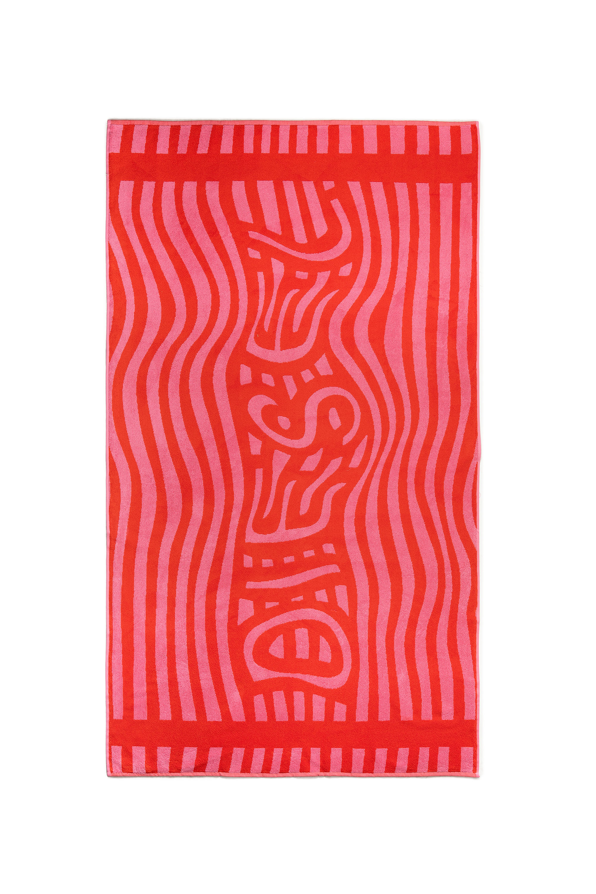 1018163  STRIPES PINK/RED TOWEL
