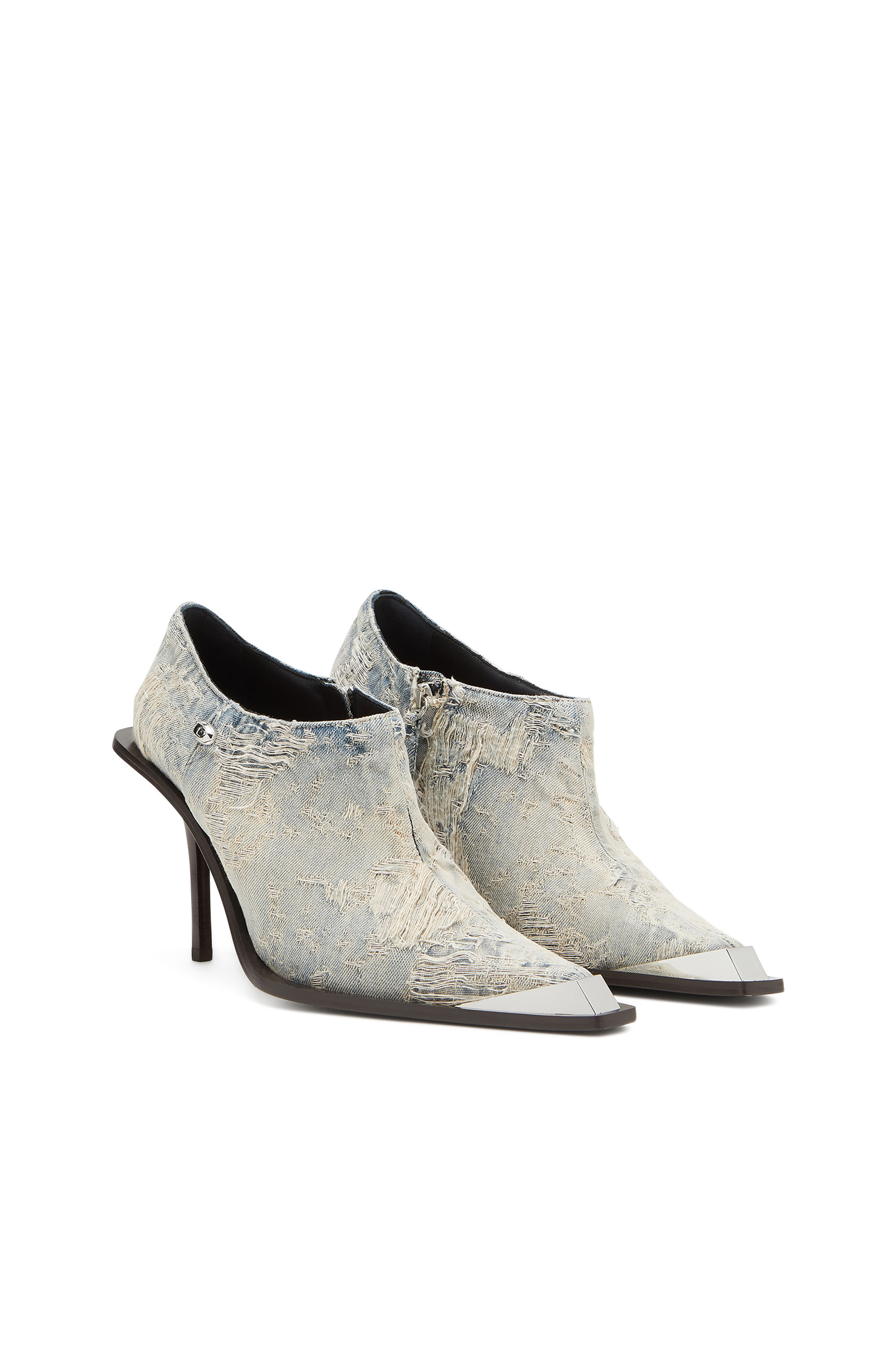 Diesel - D-TONA SC, Woman's D-Tona-Ankle boots in jacquard denim in Light Blue - 3