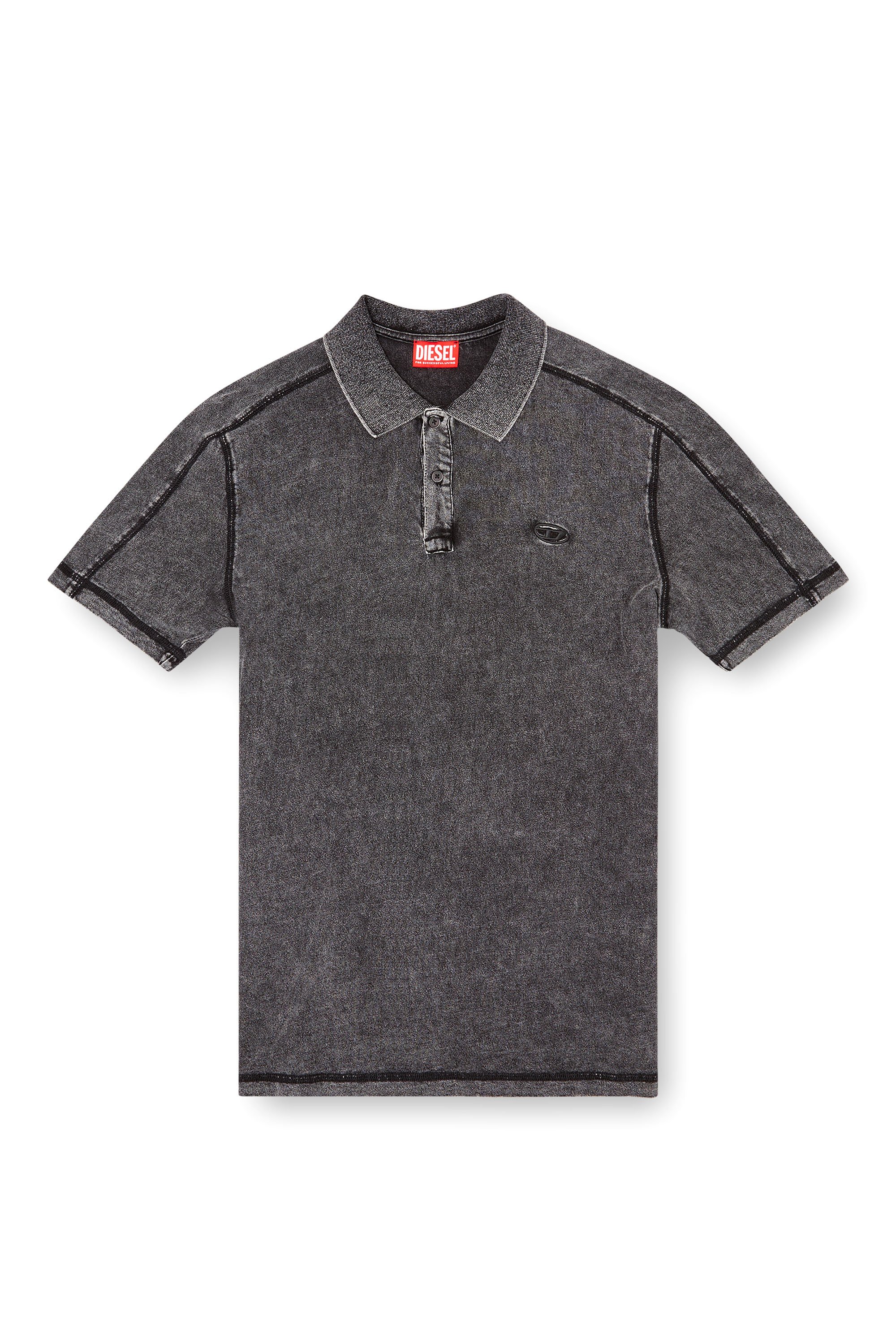 Diesel - T-SWIND-R1, Man's Denim-look polo shirt in Black - 4