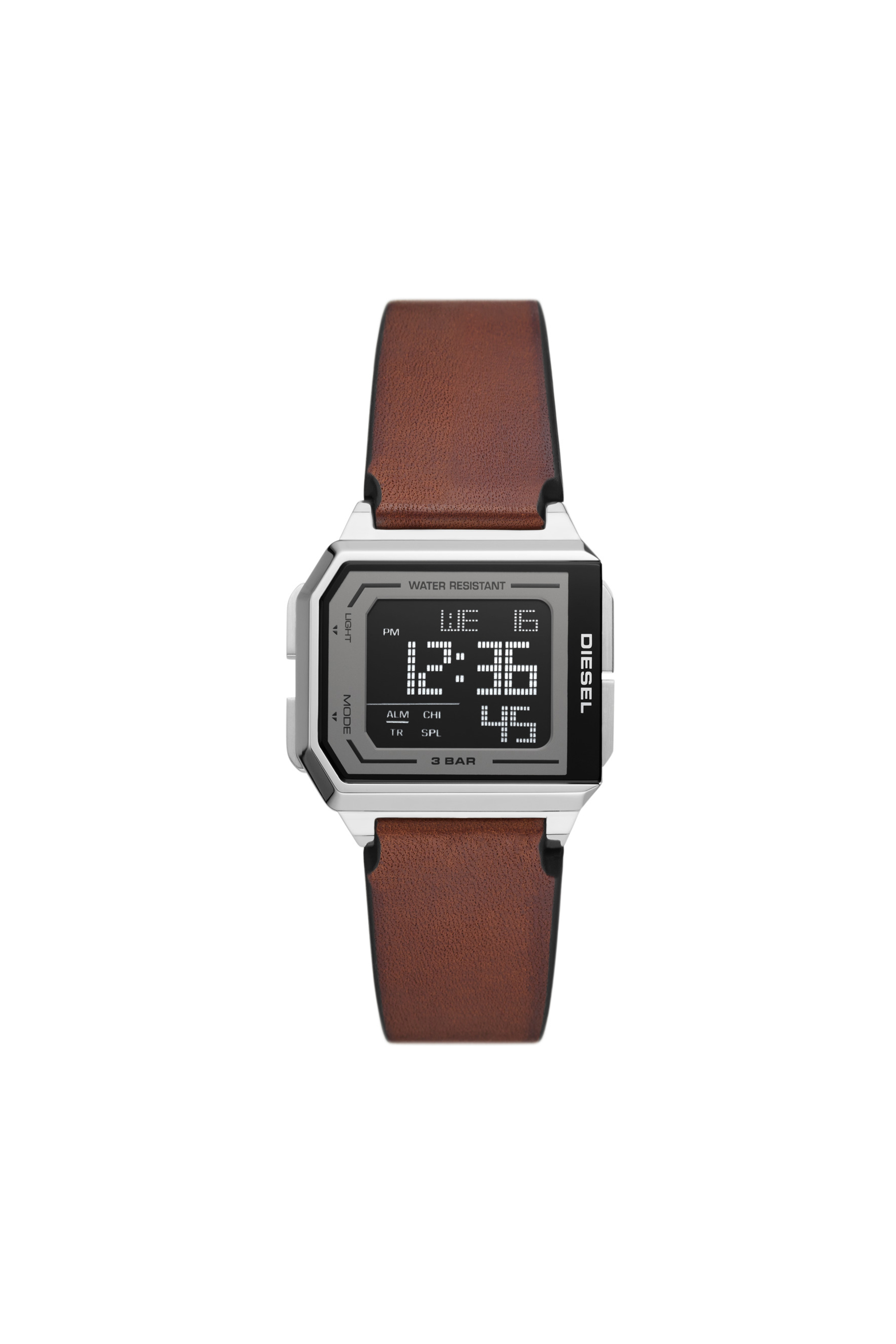 Diesel - DZ1995, Unisex's Chopped digital brown leather watch in Brown - 1