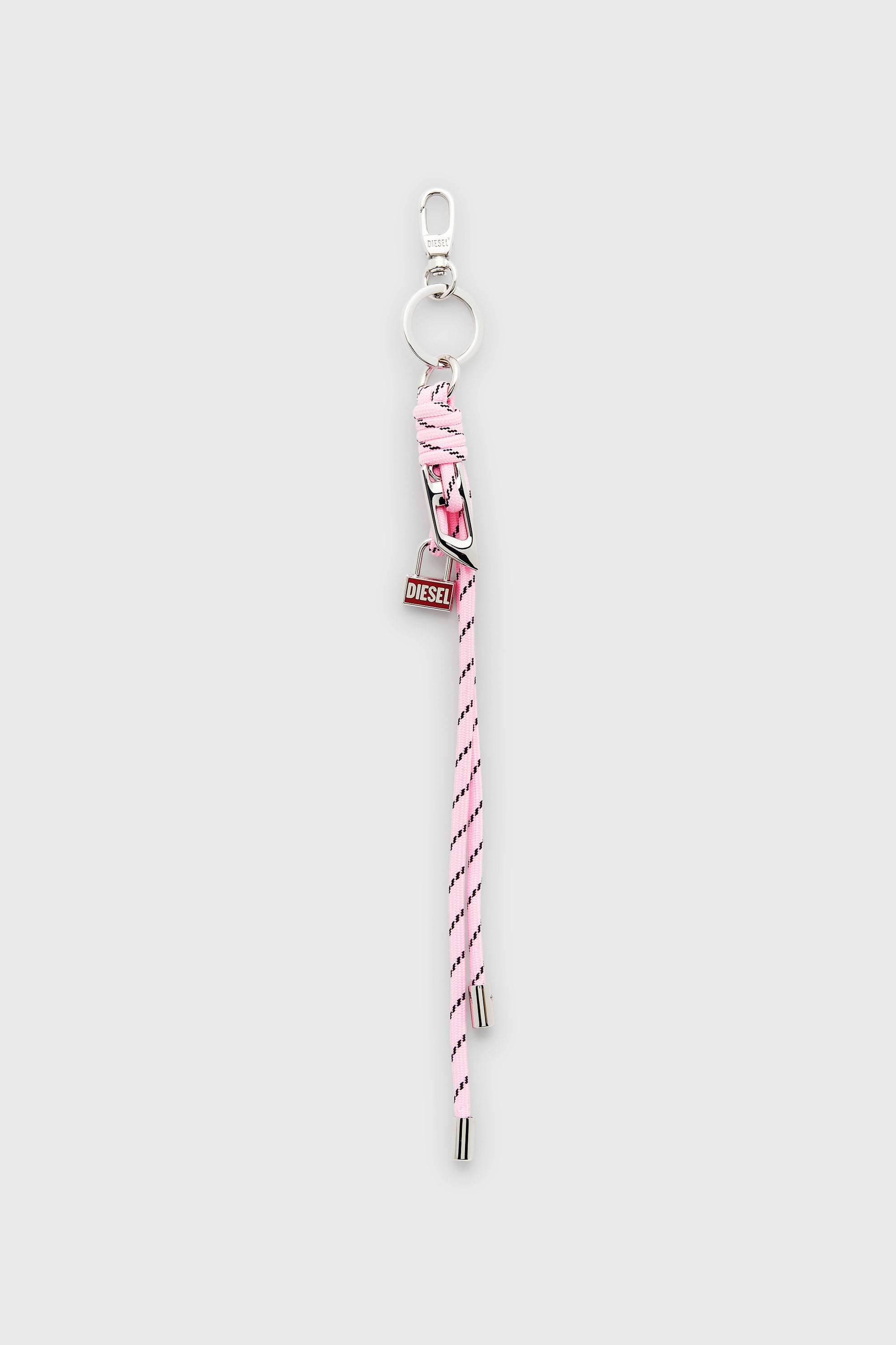 Diesel - ROPE II, Unisex's Metal and rope charm with Diesel pendant in Pink - 1