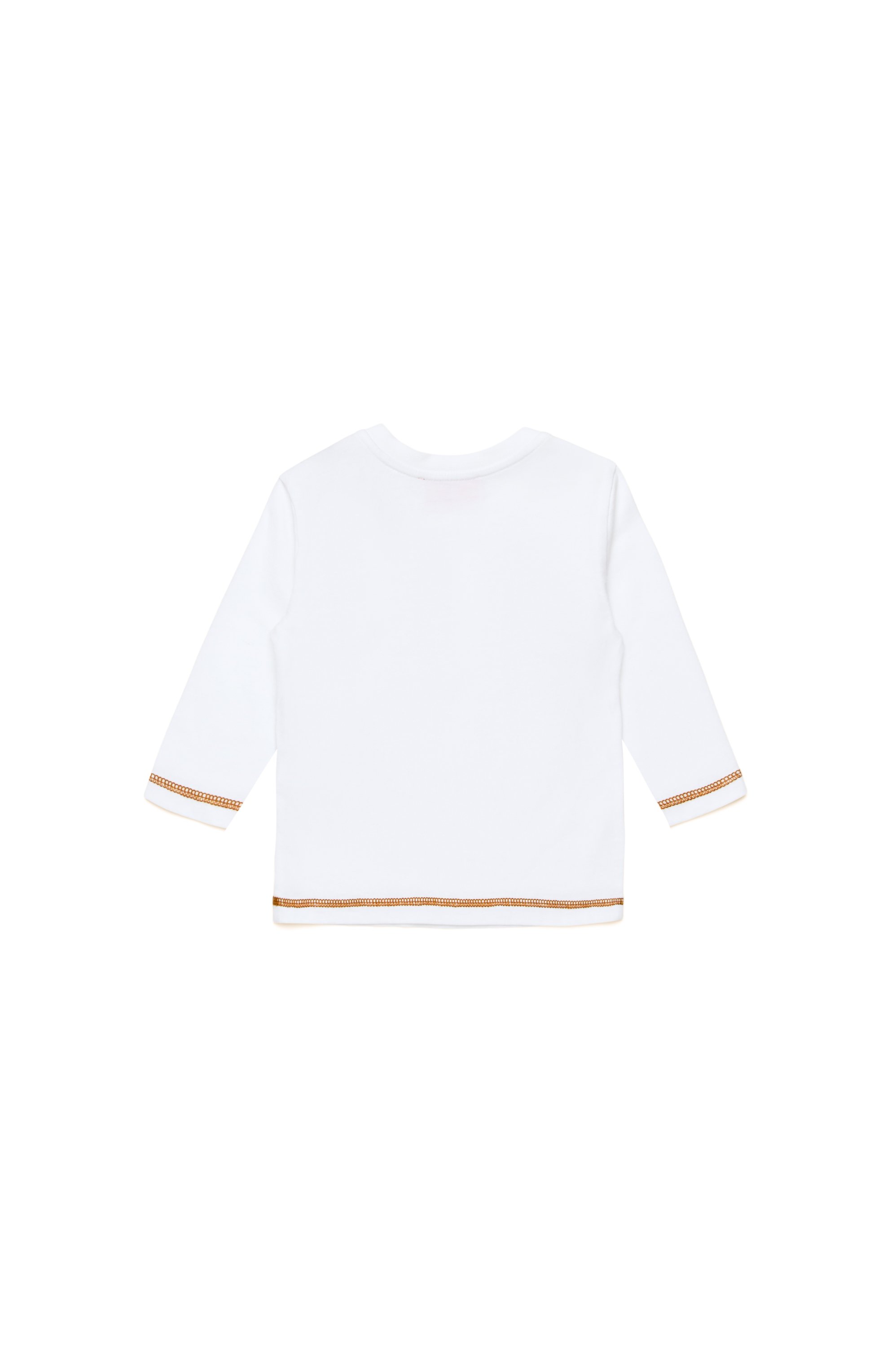 Diesel - TDUMBOB, Man's Long-sleeve T-shirt with denim pocket in White - 2