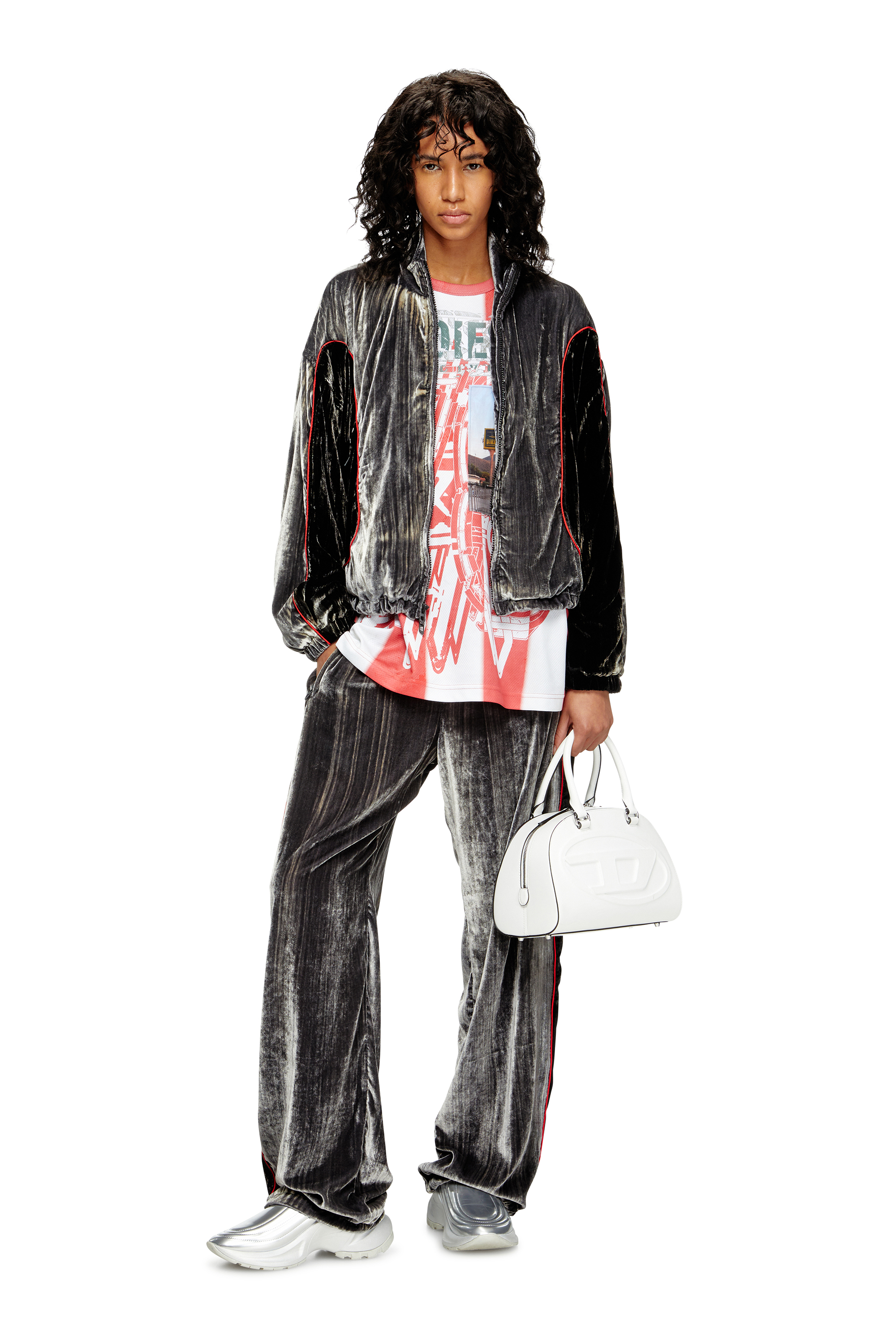 Diesel - 1DR DOME TOP HANDLE, Woman's 1DR Dome-Leather bowling bag in White - 7