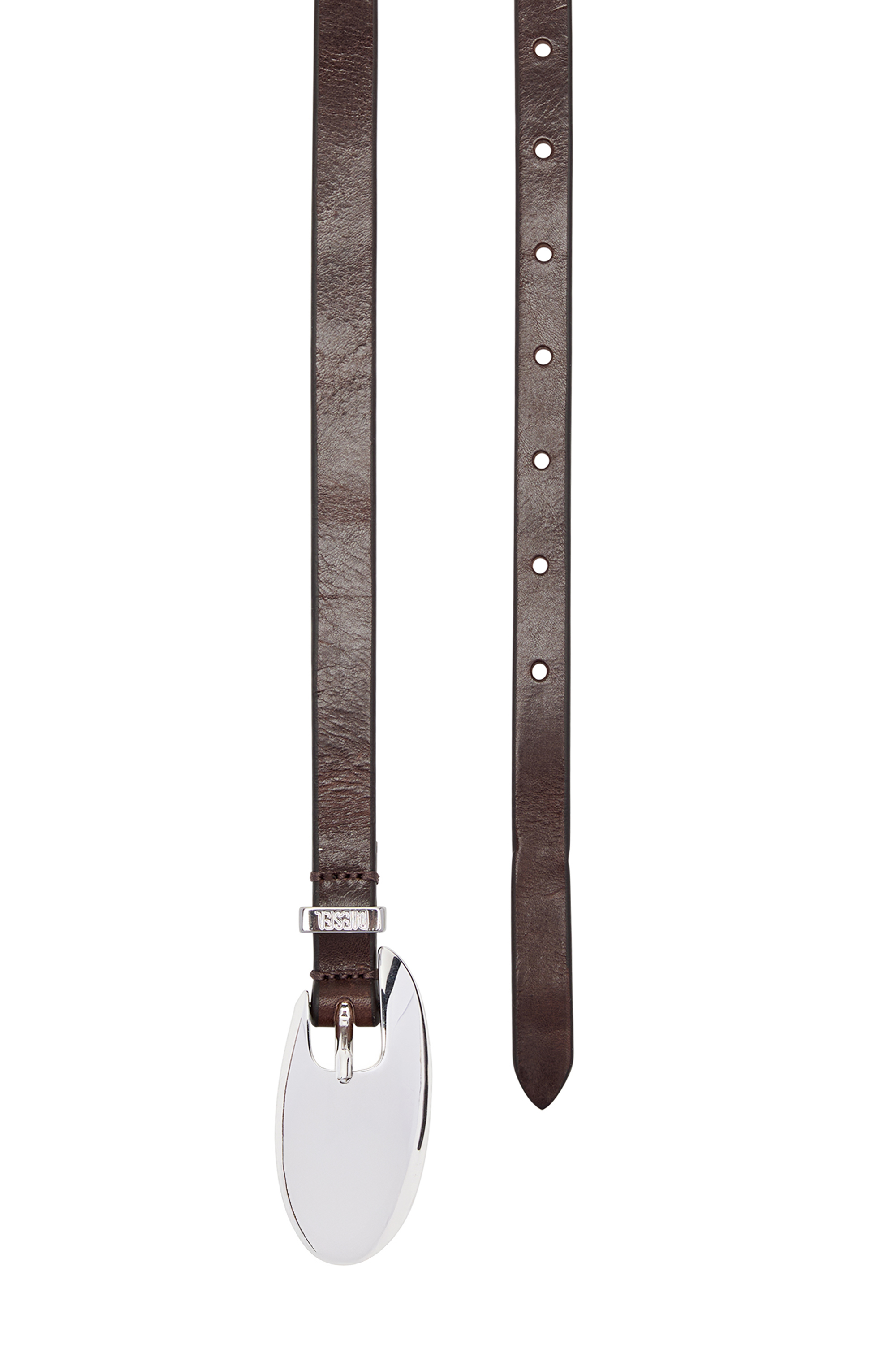 Diesel - B-ROP 15, Woman's 1.5cm leather belt with sculptural buckle in Brown - 3
