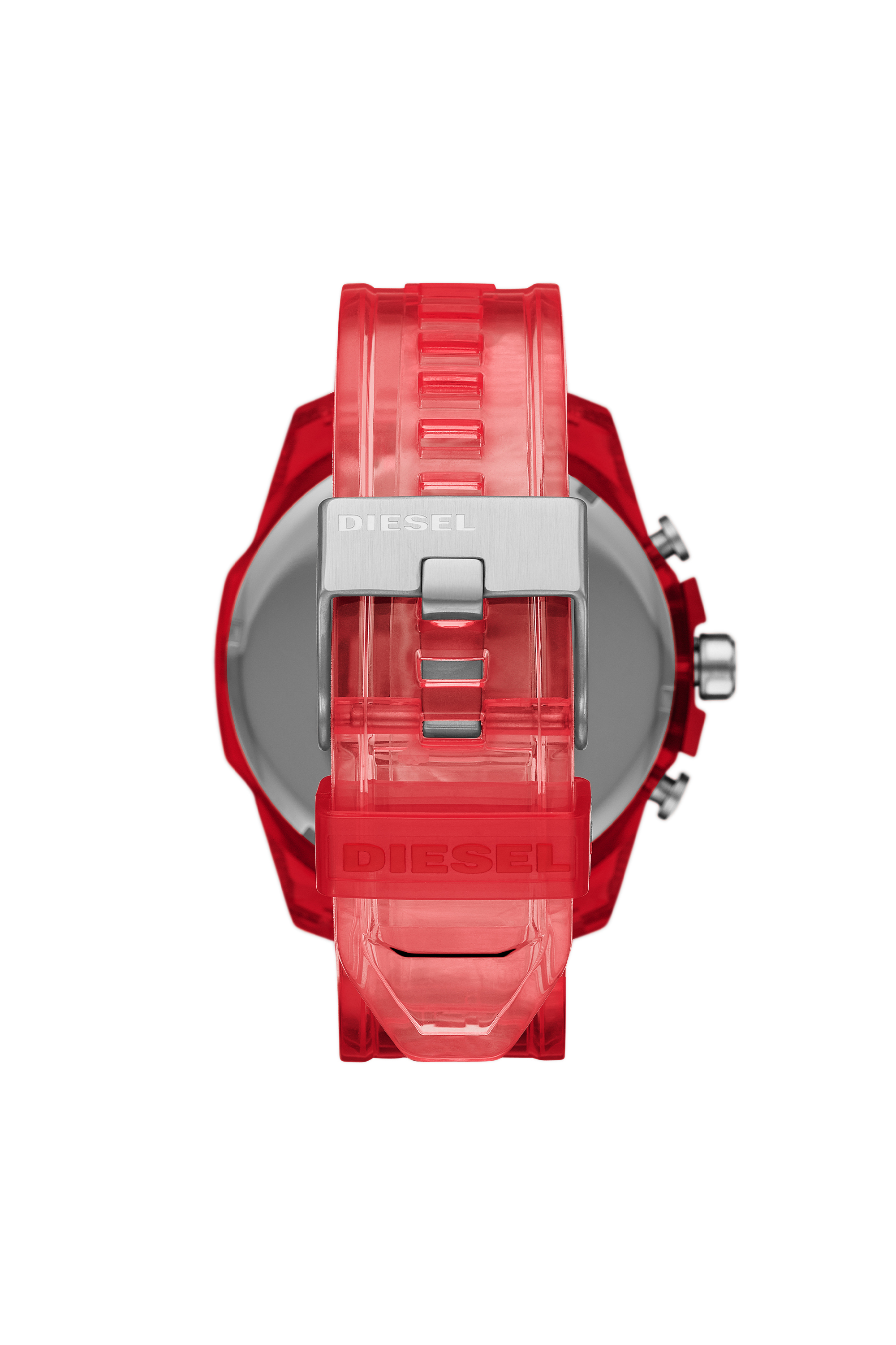 Diesel - DZ4534, Man's Mega Chief chronograph red polyurethane watch in Red - 2