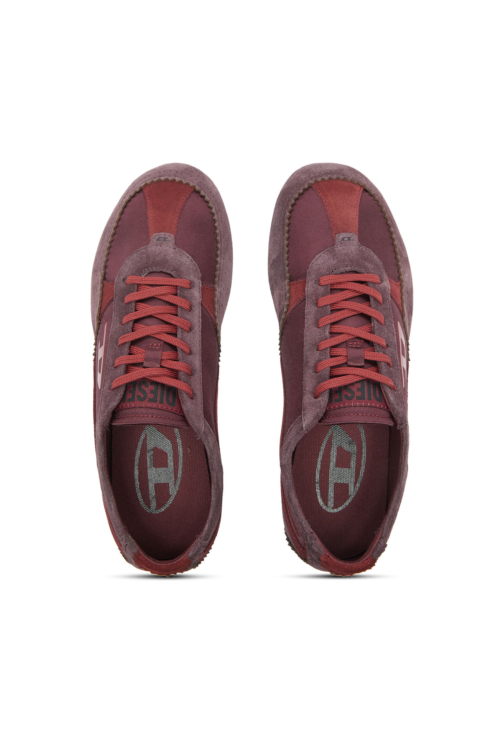 Diesel - D-MILE LOW II W, Woman's D-Mile-Flat sneakers with suede overlays in Burgundy - 4