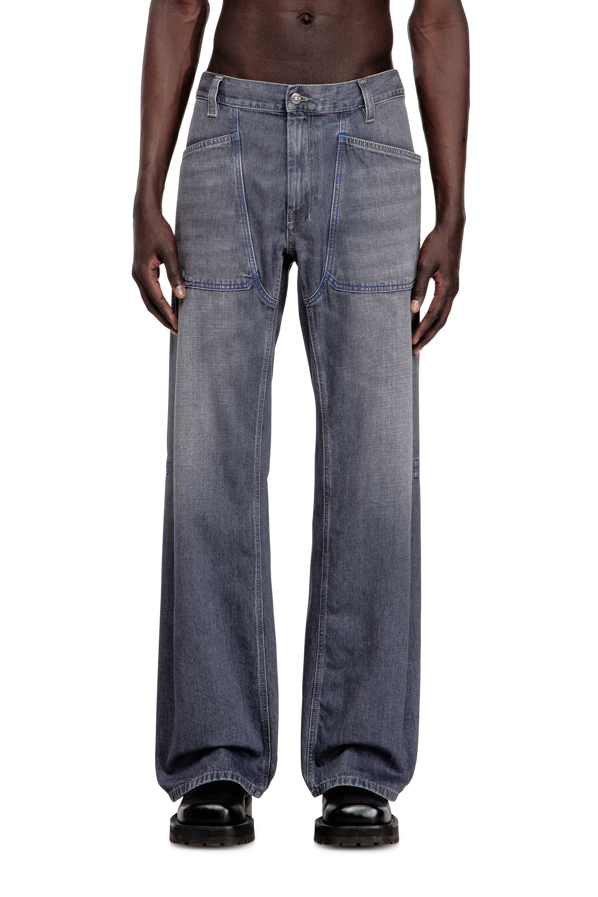 Diesel - Man's Relaxed Jeans D-Zeta 09N83, Grey - 3