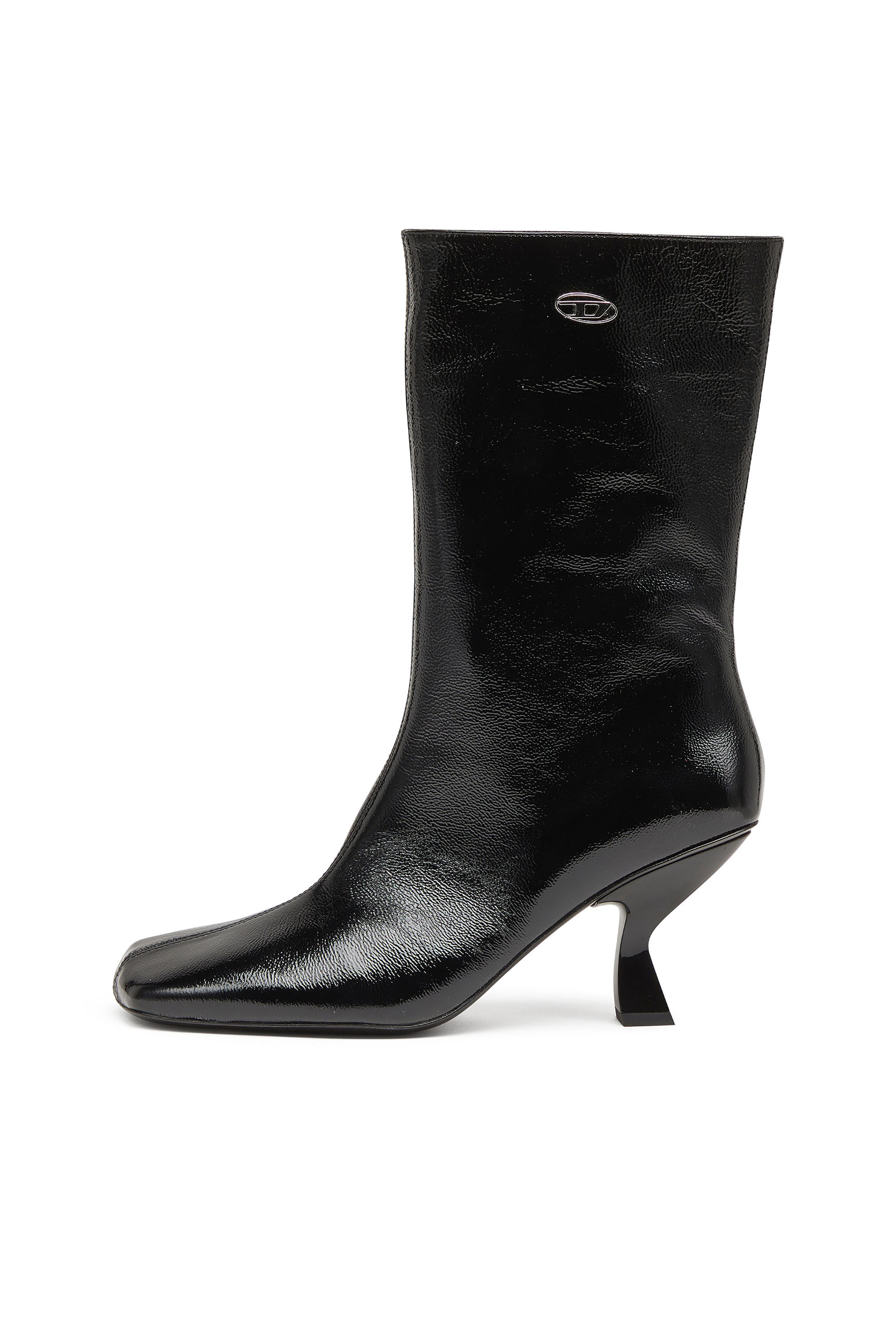 Diesel - D-AMBER TUBE 75, Woman's D-Amber-Square-toe ankle boots with naplak effect in Black - 2