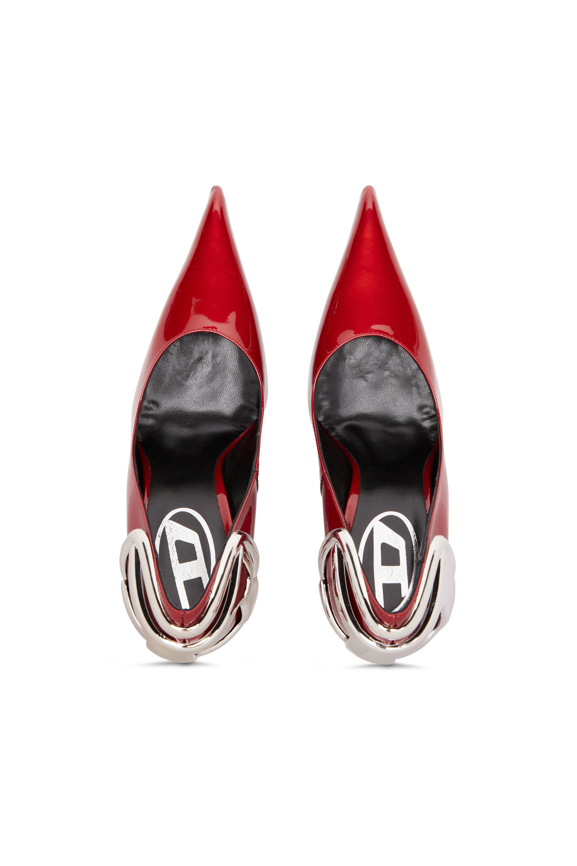 Diesel - D-TEN&HALF P, Woman's D-Ten&Half-Patent leather pumps with Oval D heel in Red - 6