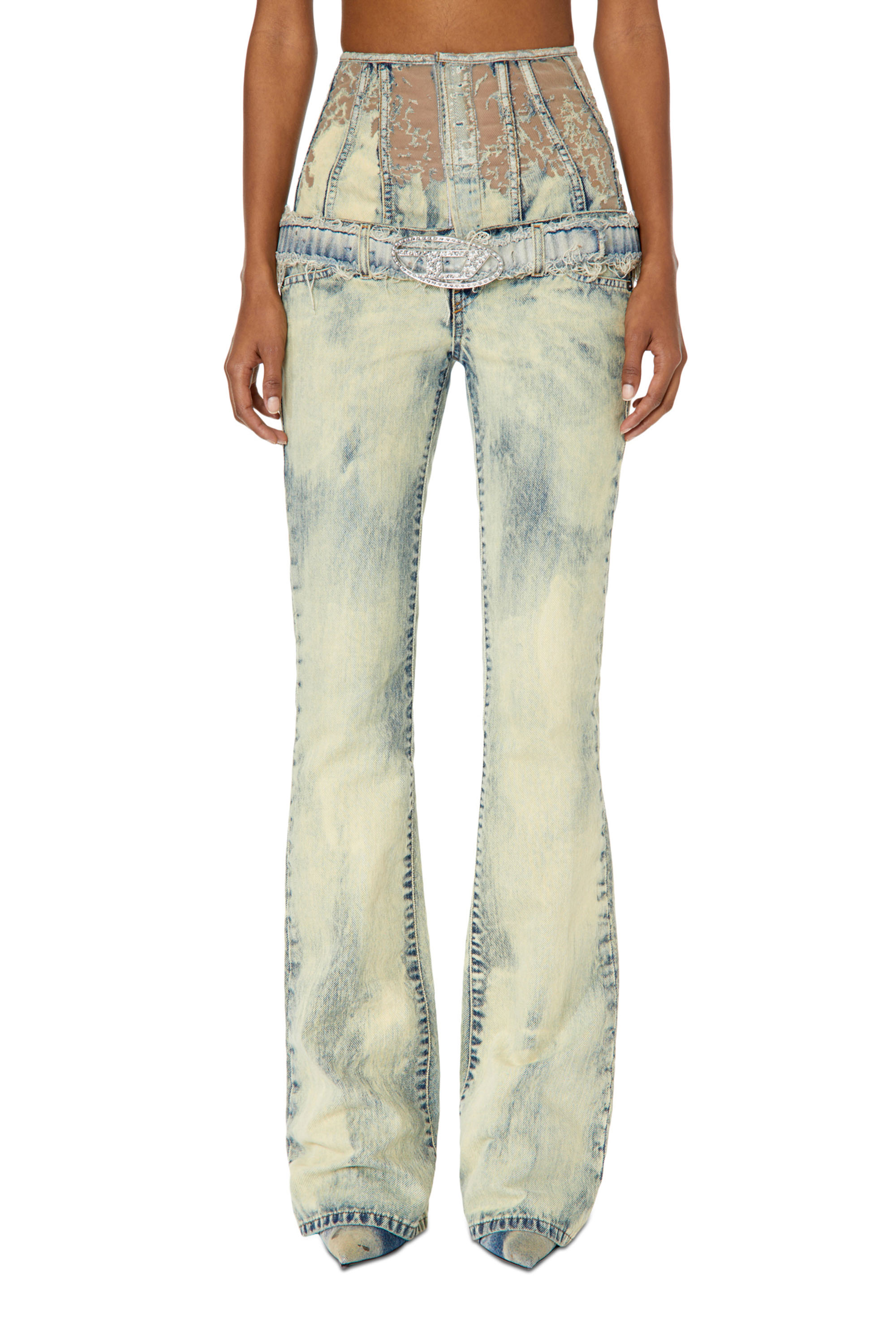 Bootcut and Flare Jeans 1969 D-Ebbey 068GP, Light Blue Diesel - Woman's Bootcut and Flare Jeans 1969 D-Ebbey 068GP, Light Blue - 3