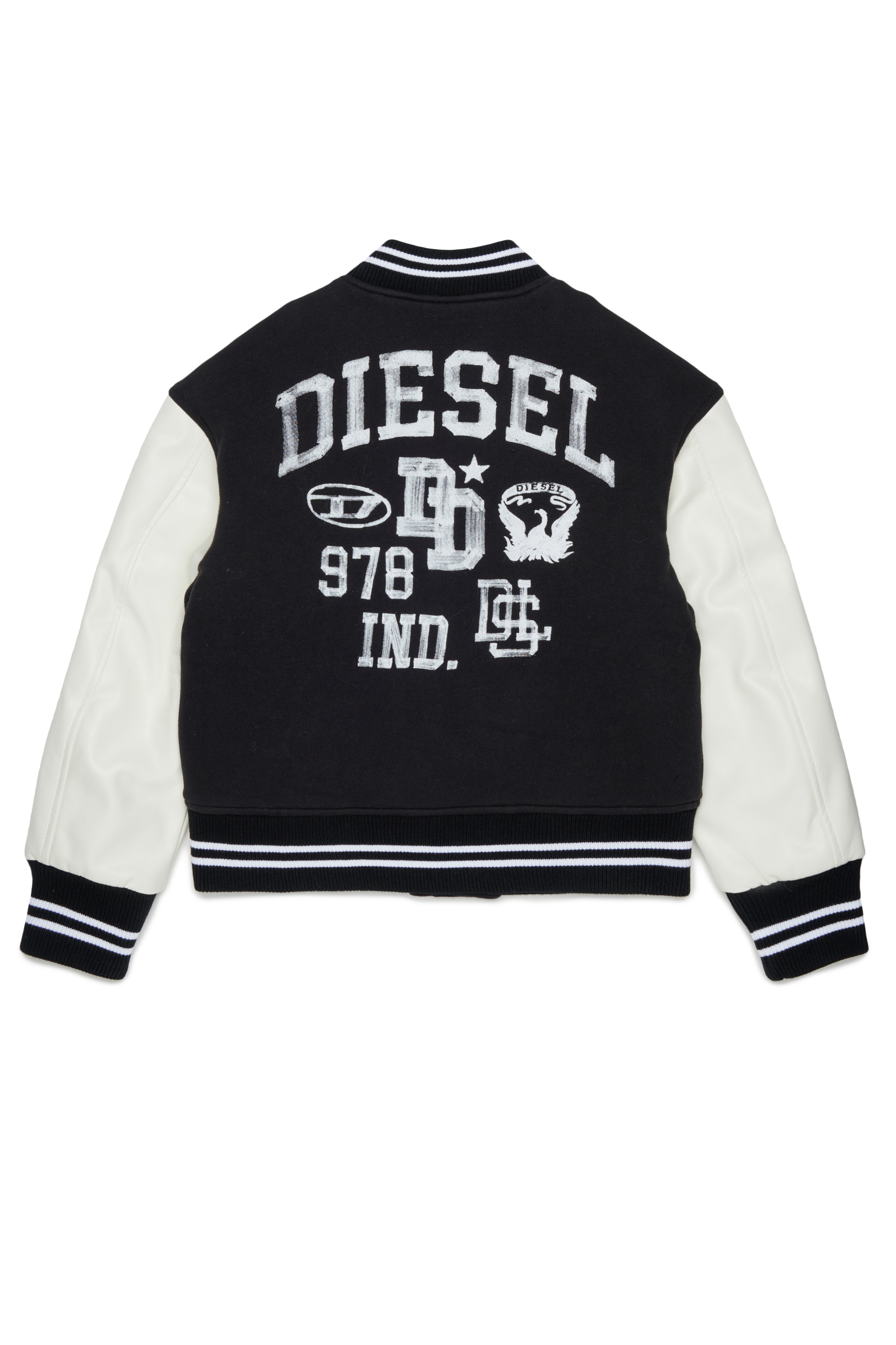 Diesel - JBAND, Man's Colour-block varsity jacket in Black - 2
