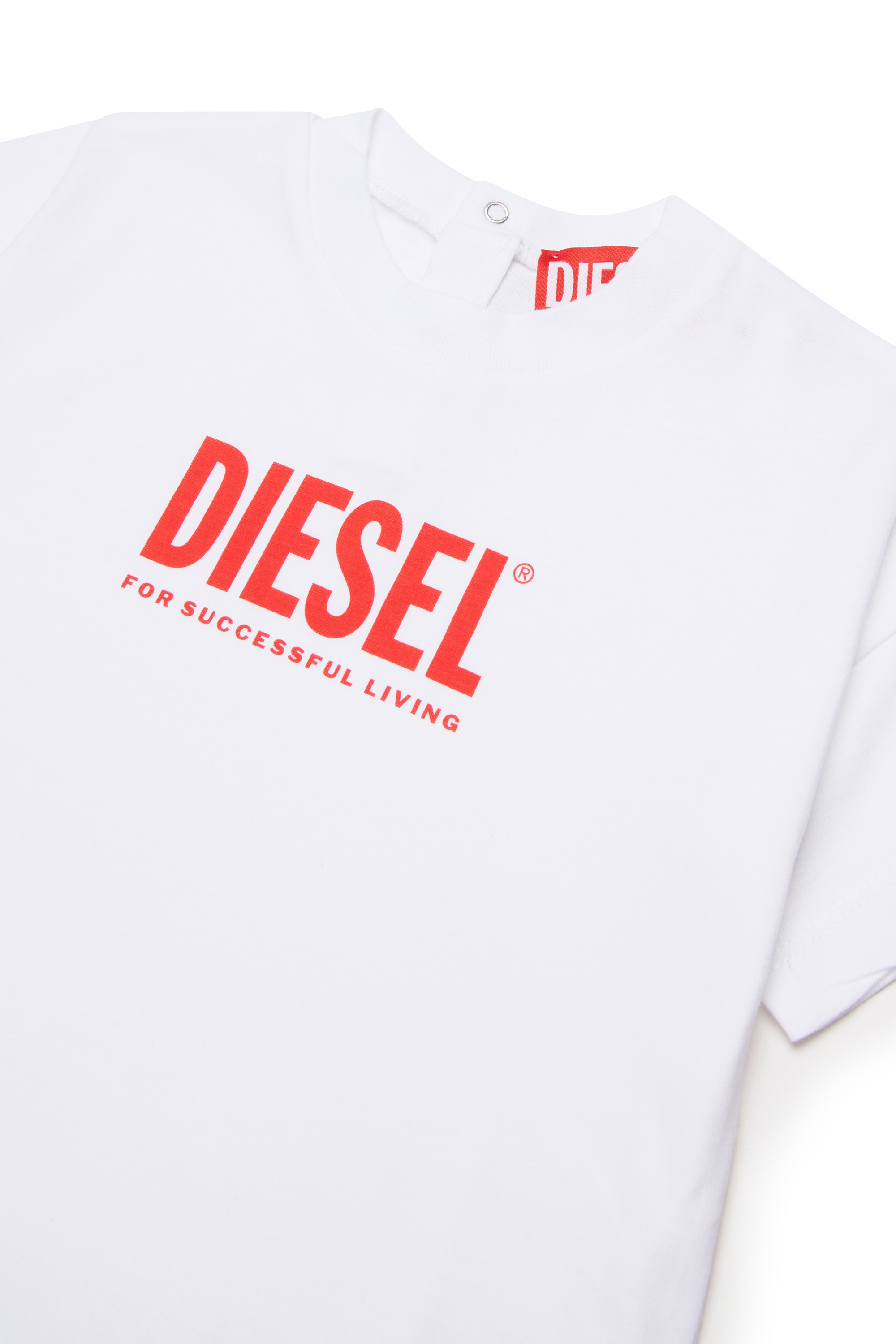 Diesel - MCUZIB, Woman's Cotton T-shirt with logo print in White - 3