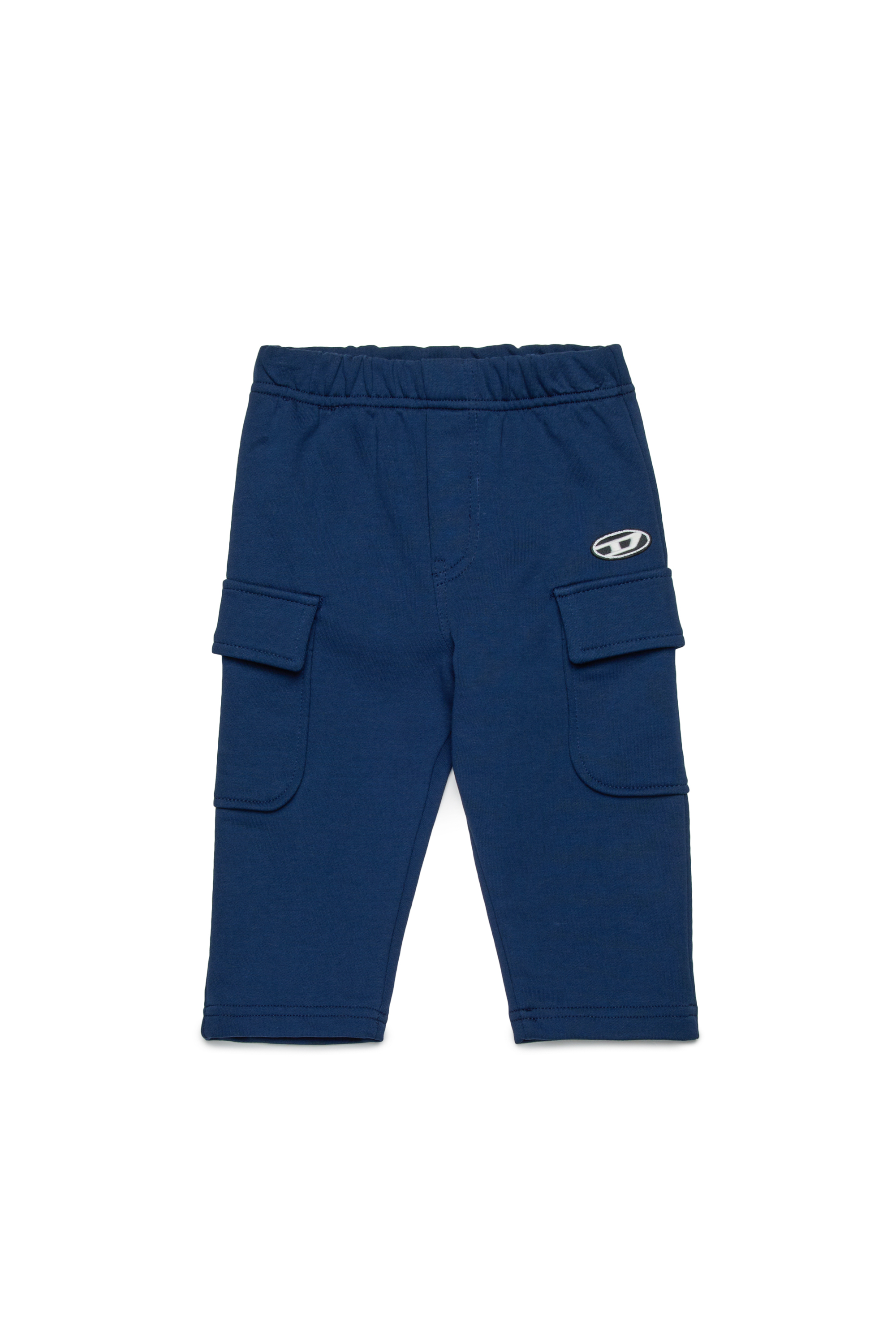 Diesel - PBERRIB, Man's Cotton cargo pants with logo in Blue - 1