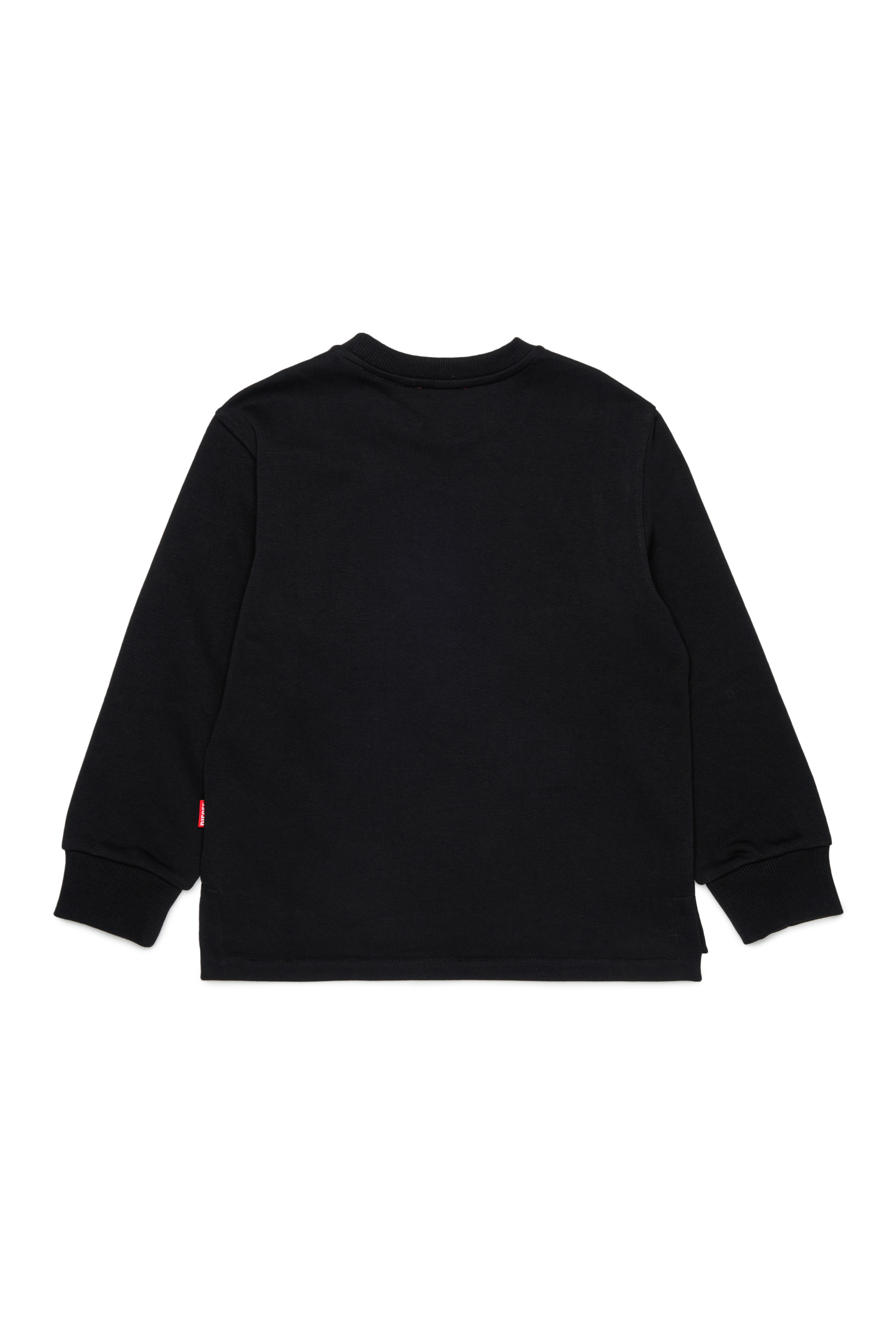 Diesel - SRES OVER, Man's Sweatshirt cut-off logo print in Black - 2