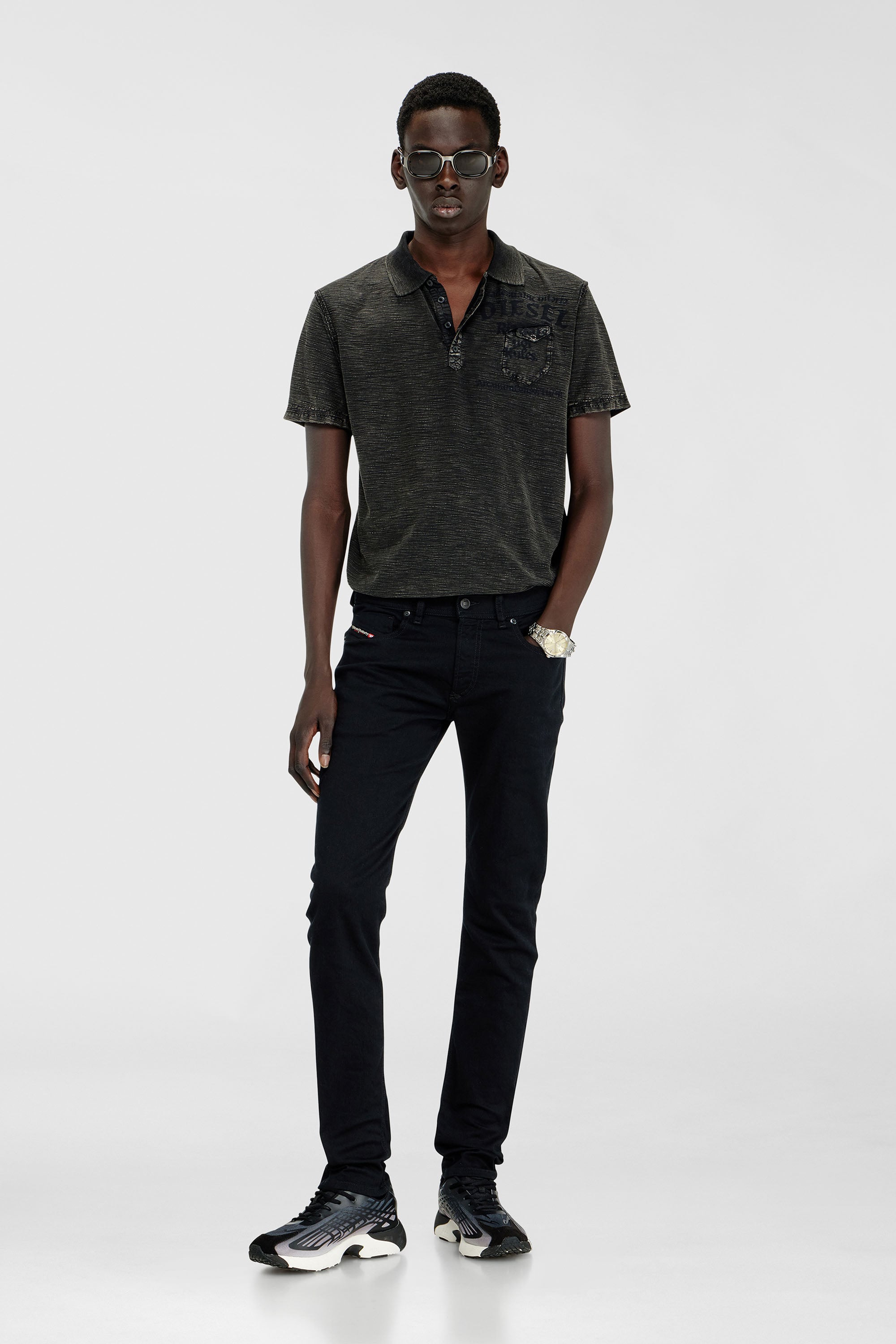Diesel - Man's Skinny Jeans 1979 Sleenker 09C51, Black/Dark grey - 2