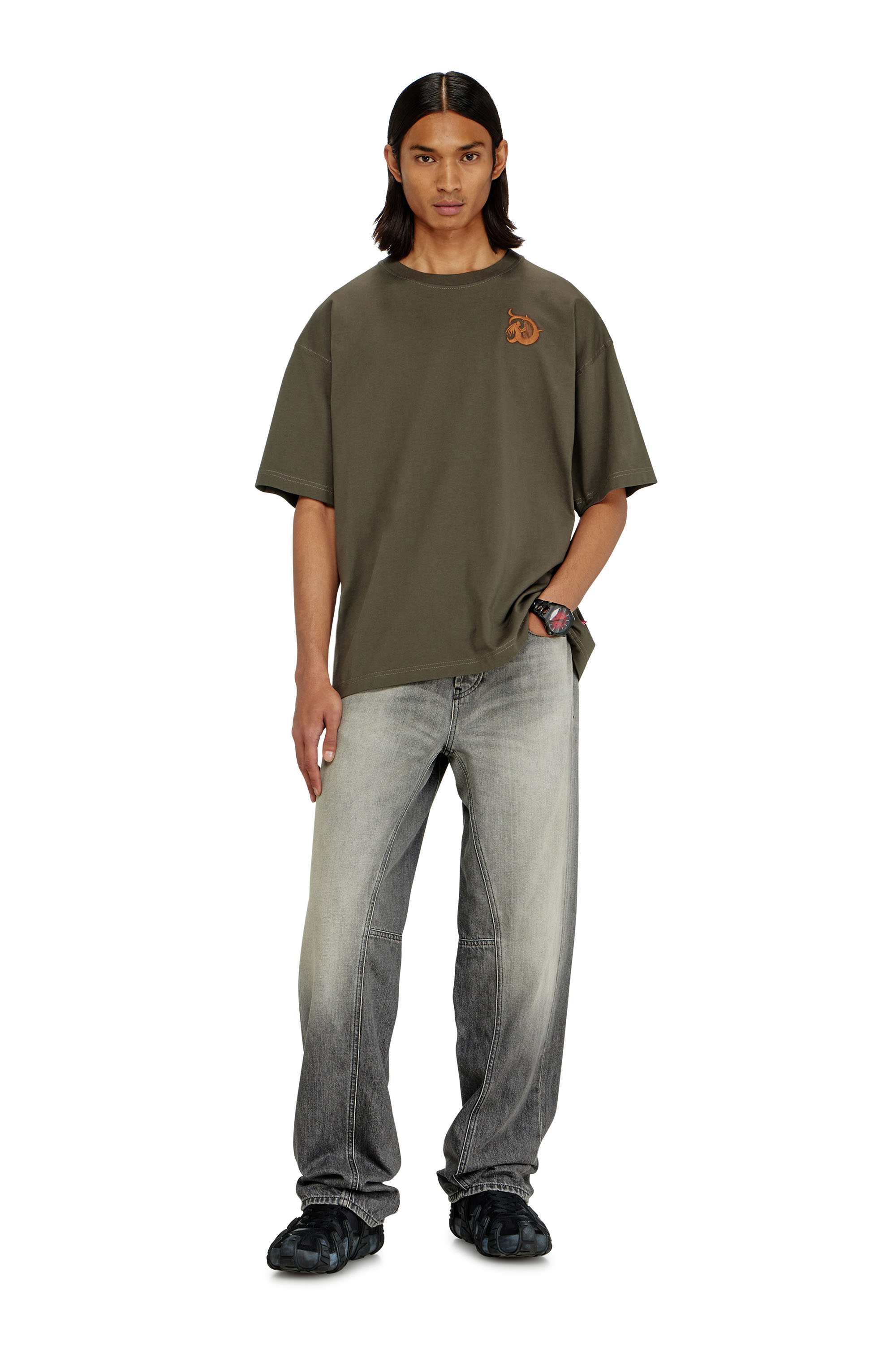 Diesel - T-BOXT-AA11, Man's Jersey T-shirt with flocked print in null - 2