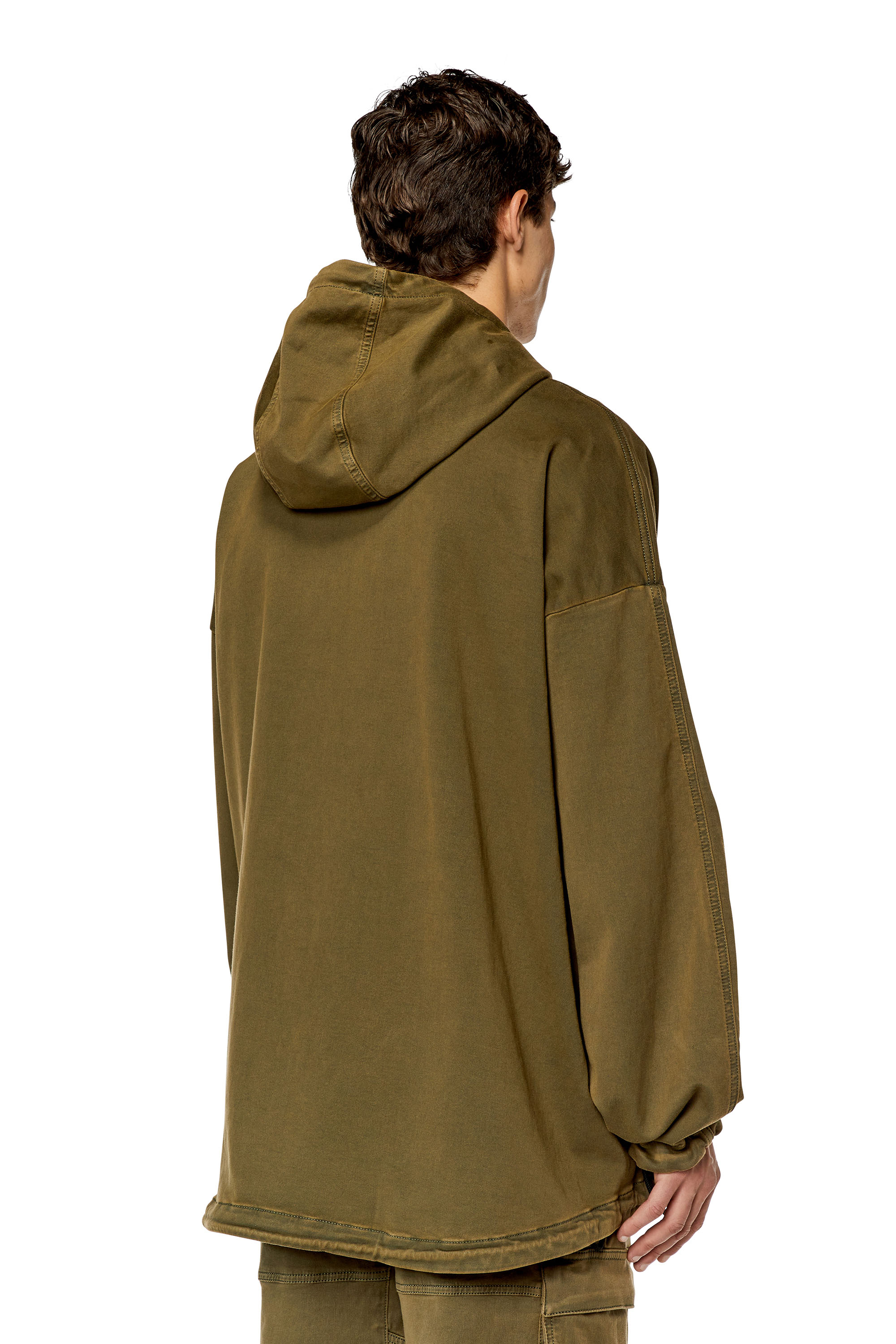 Diesel - D-HENNES JOGG, Man's Hooded JoggJeans jacket in Military Green - 4