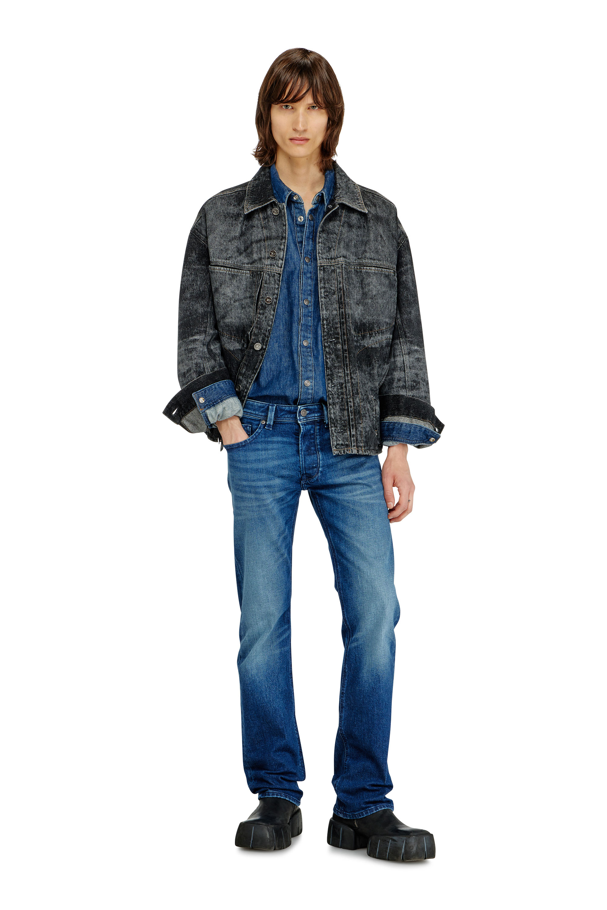 Diesel - Man's Regular Jeans 1985 Larkee 09L51, Dark Blue - 4