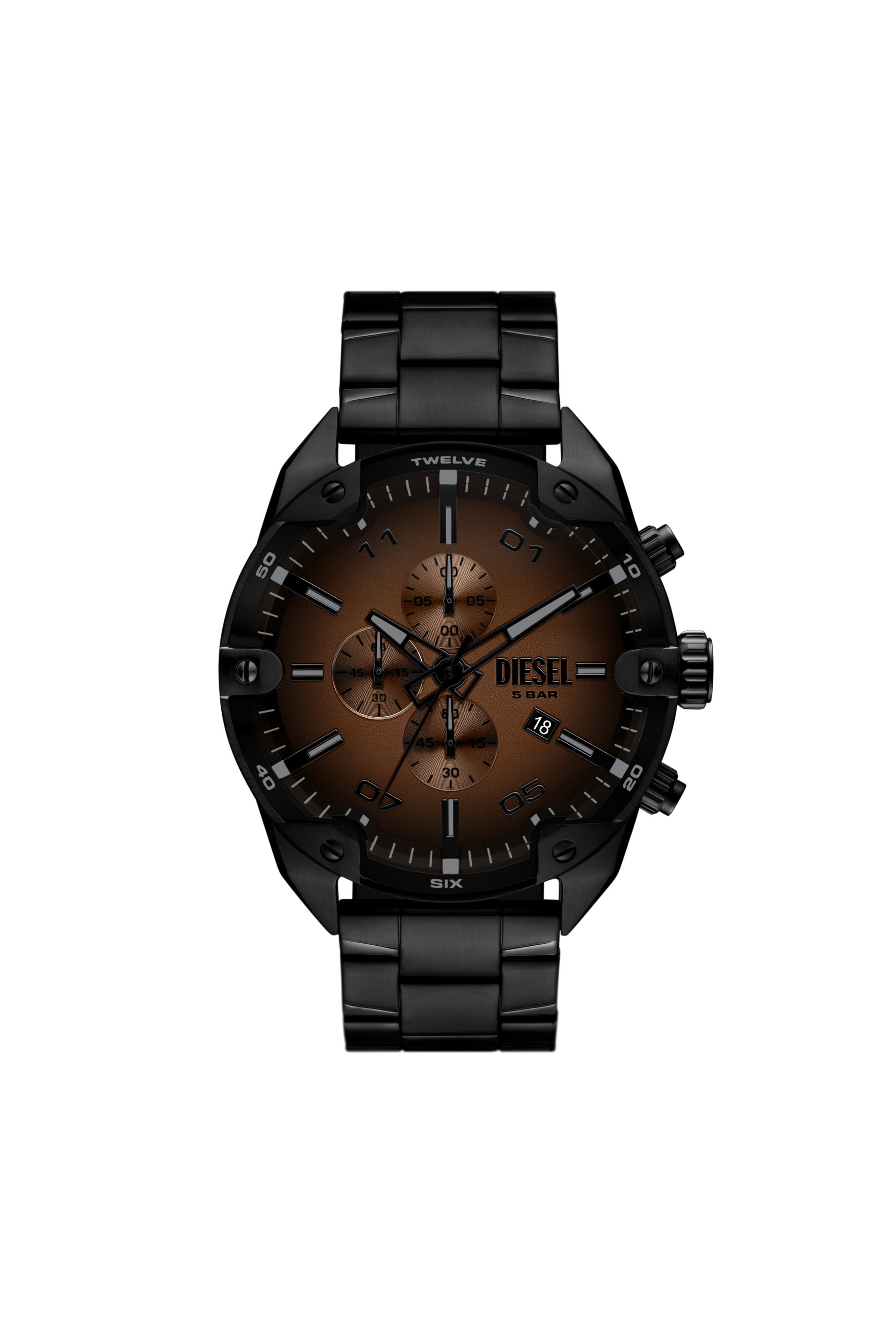 Diesel - DZ4691 WATCH, Man's Spiked black stainless steel watch in Black - 1