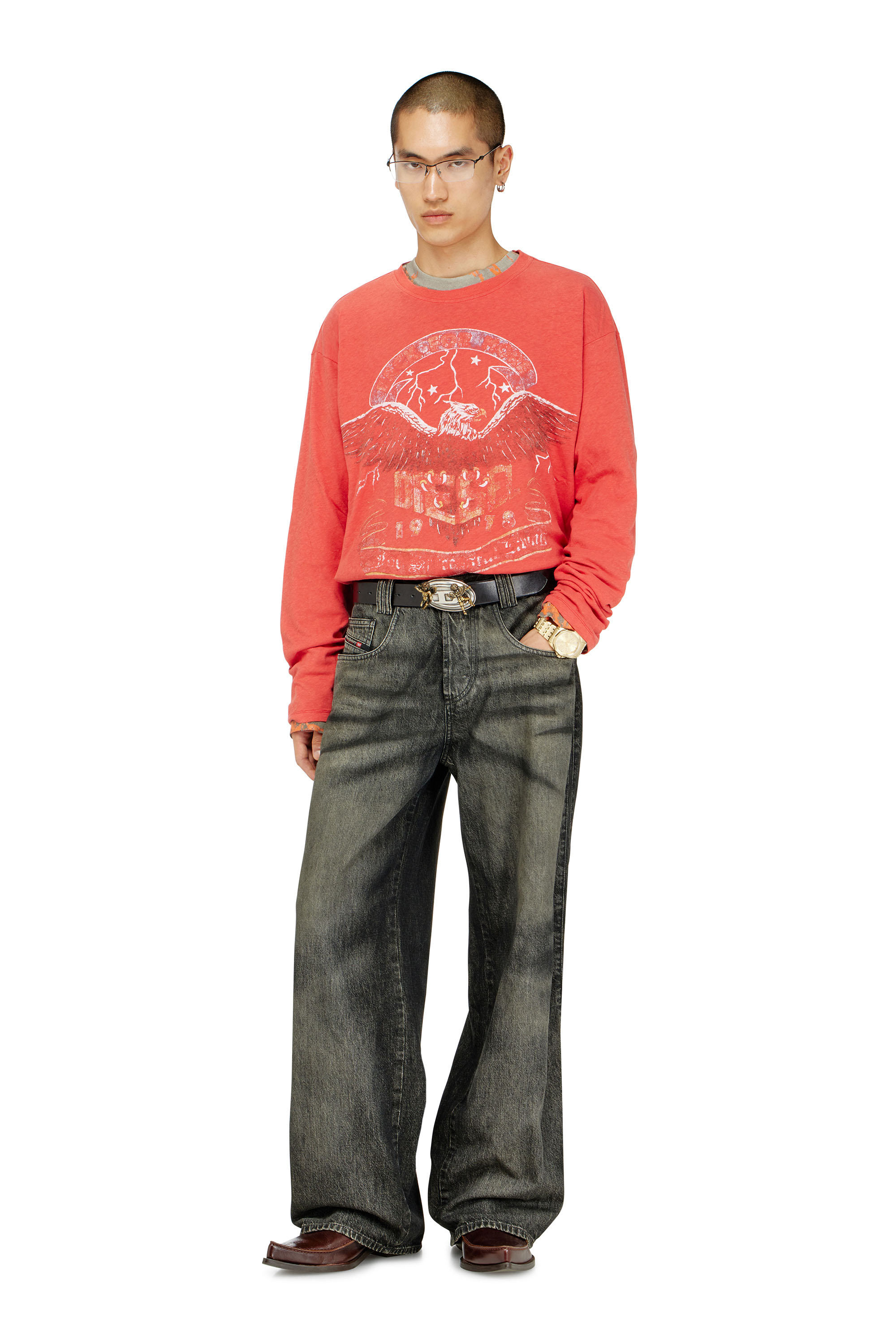 Diesel - T-GERI-LS, Man's Long-sleeve T-shirt with concert graphics in null - 2