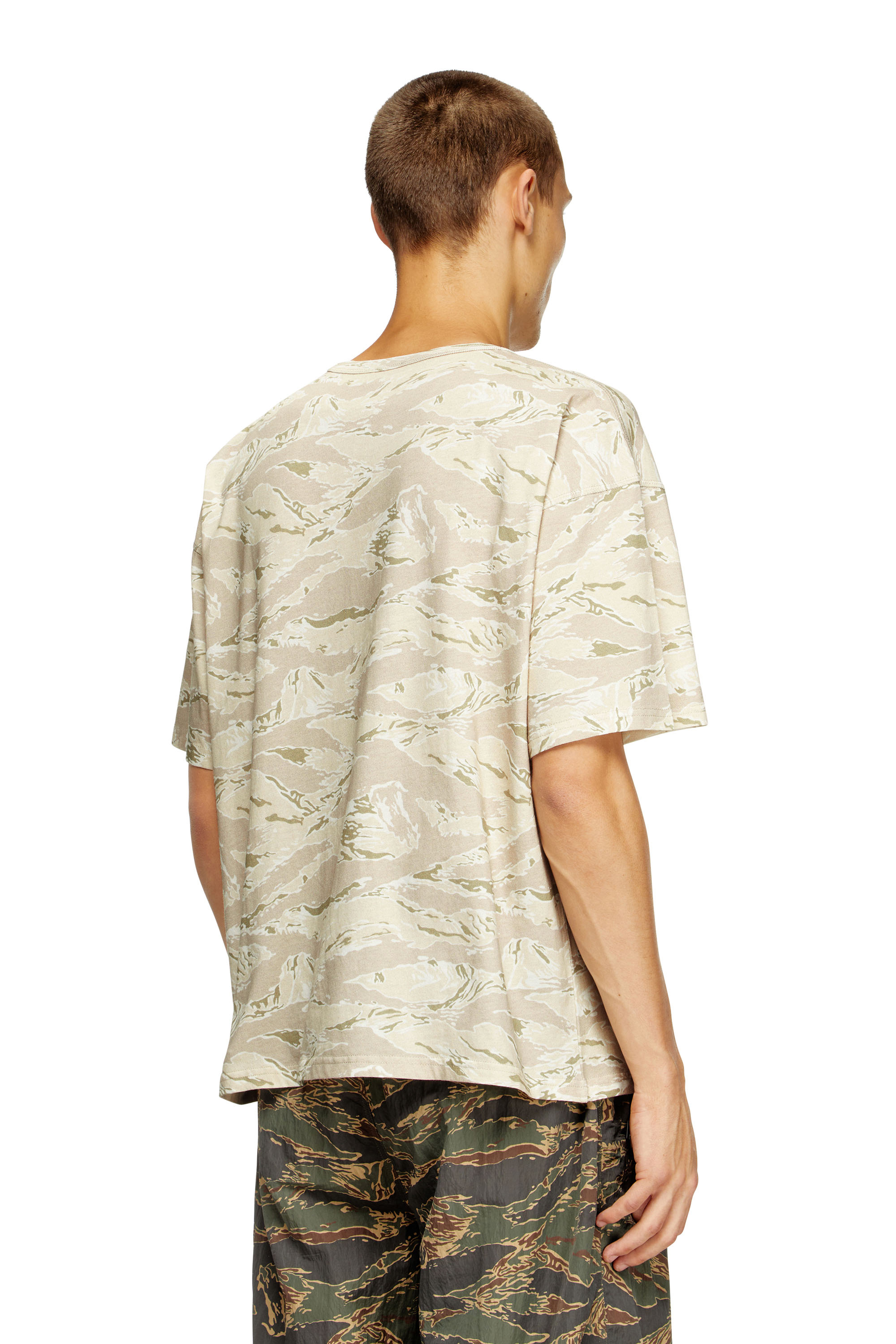 Diesel - T-BOXT-T14, Man's Camo T-shirt with eagle print in Beige - 4