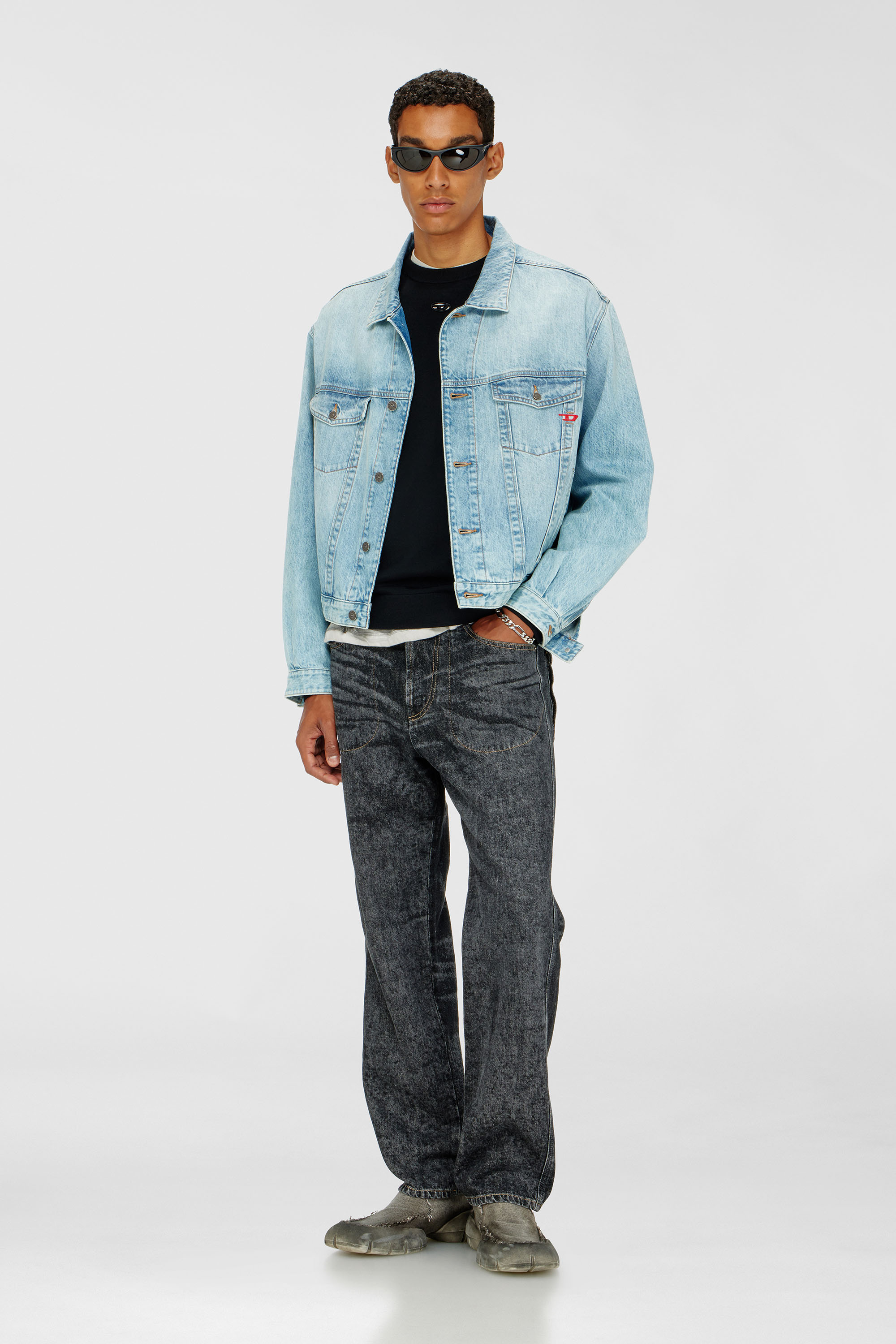 Diesel - K-VALIAM, Man's Wool jumper with cut-out logo in Black - 2