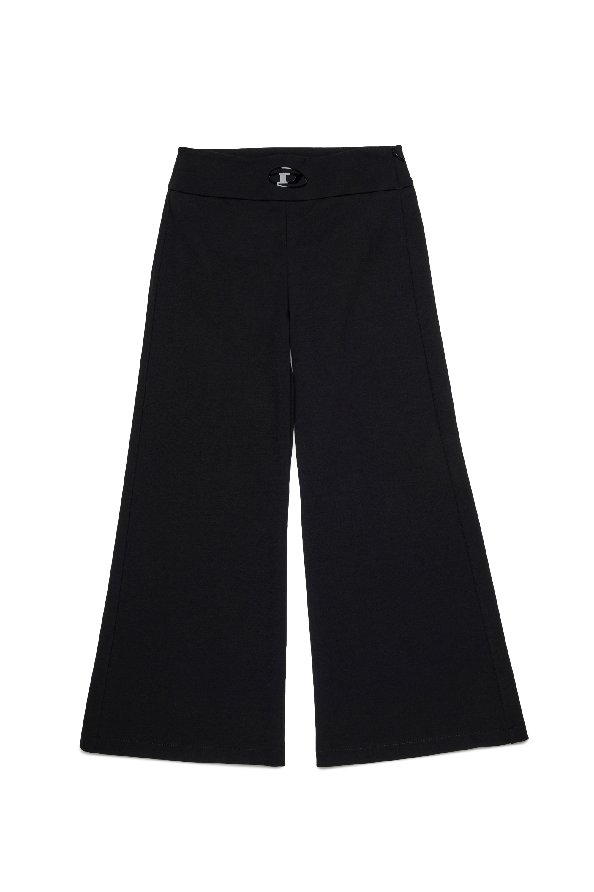 Diesel - POLLIR, Woman's Viscose pants with logo at the waistband in Black - 1